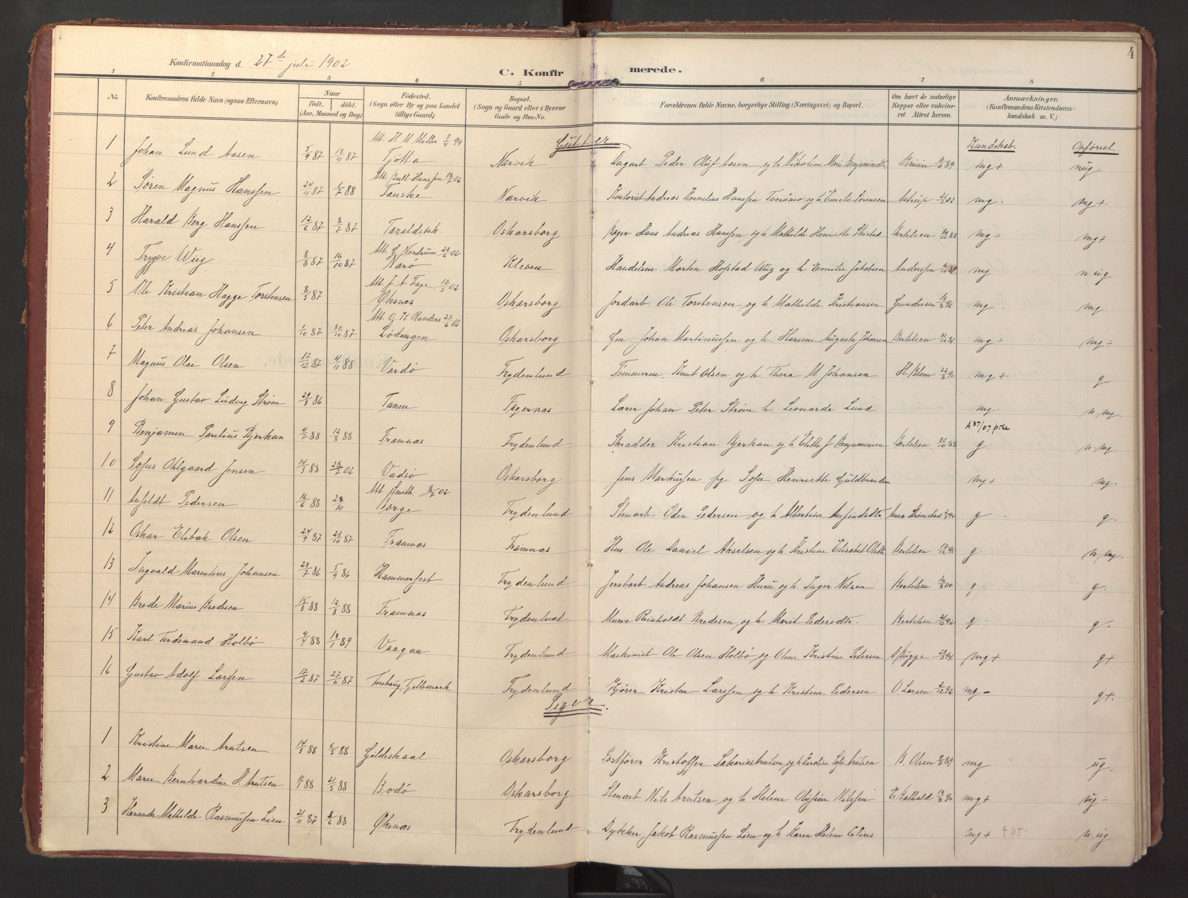 Ministerialprotokoller, klokkerbøker og fødselsregistre - Nordland, SAT/A-1459/871/L0998: Parish register (official) no. 871A14, 1902-1921, p. 4