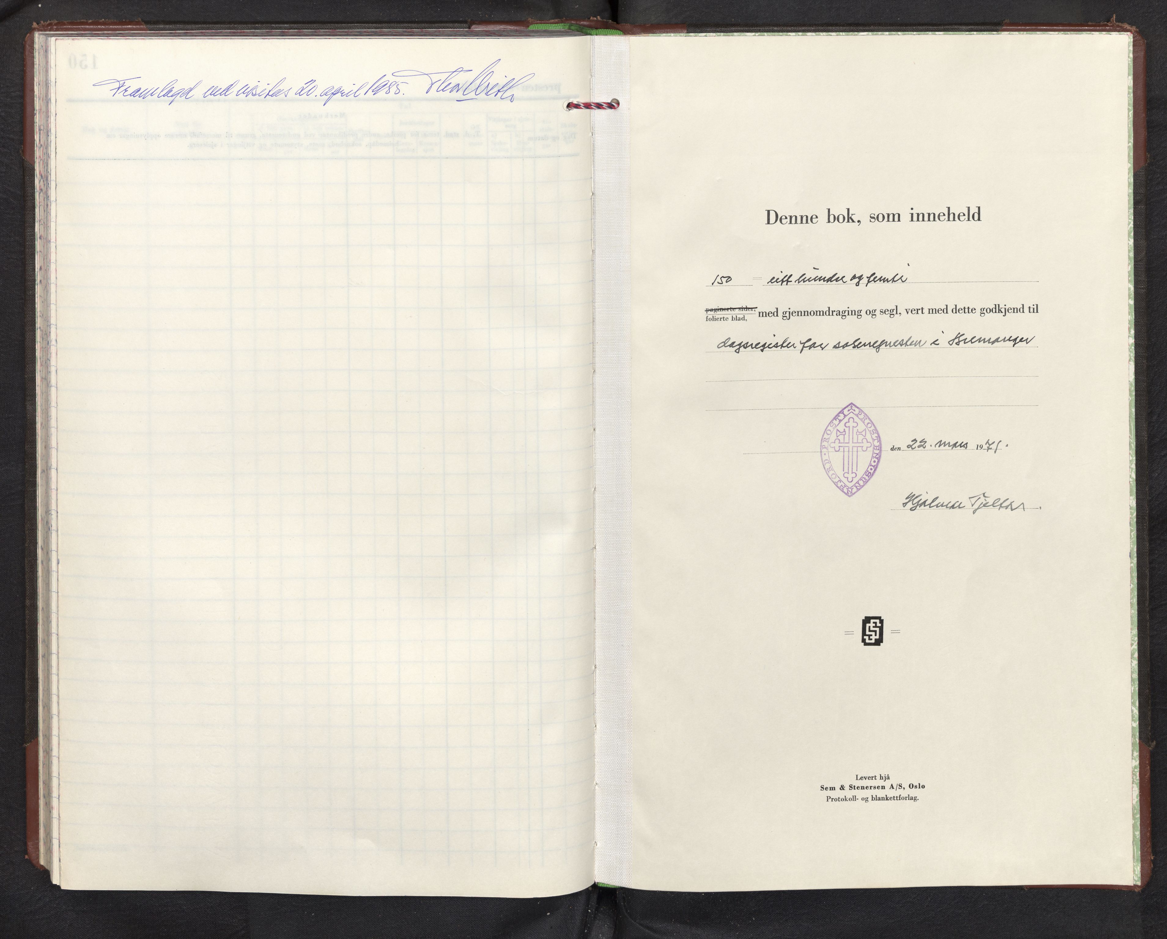 Bremanger sokneprestembete, SAB/A-82201/H/Haa/Haad/L0004: Diary records no. D 4, 1971-1982, p. 143b-144a