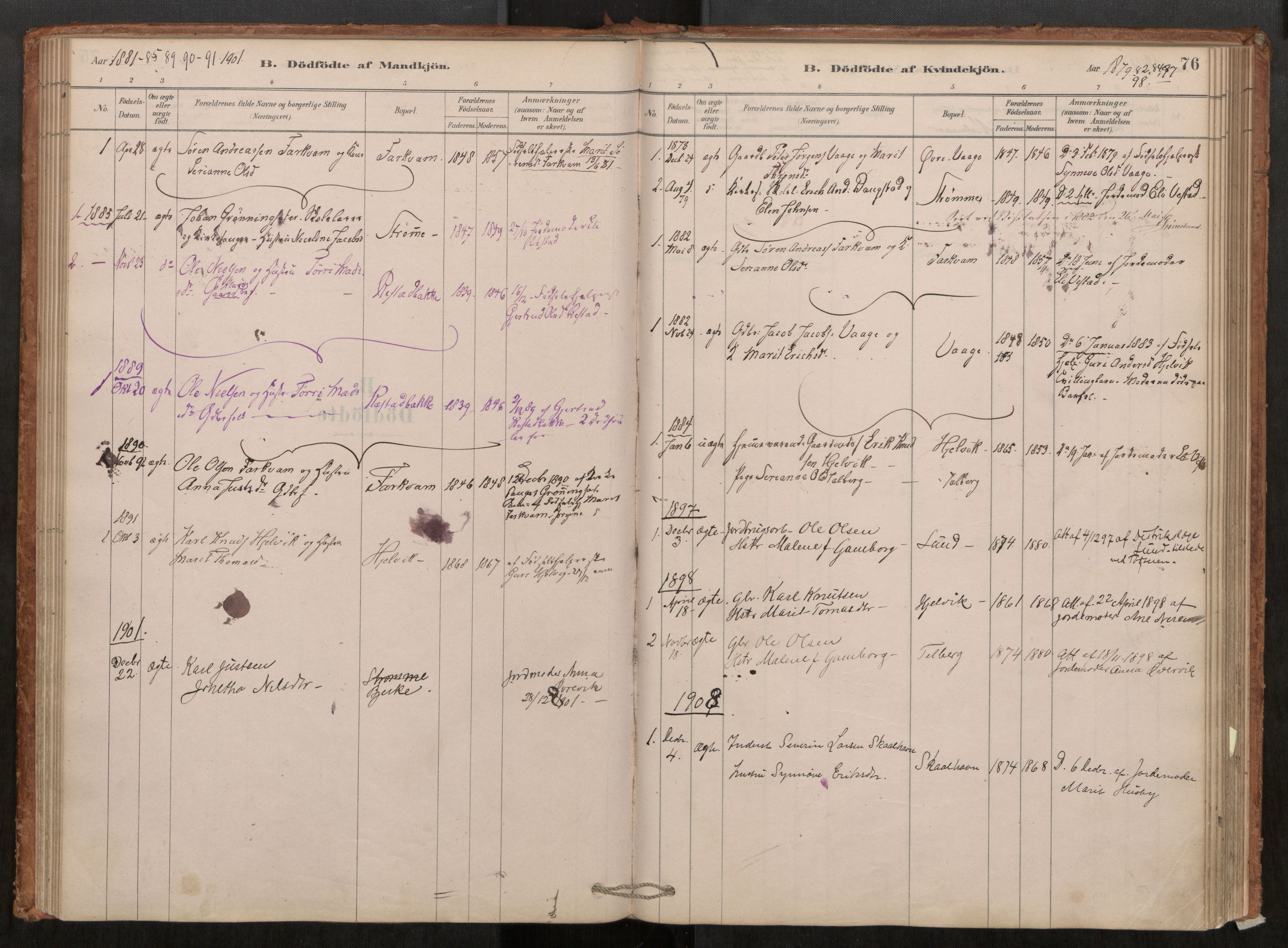 Ministerialprotokoller, klokkerbøker og fødselsregistre - Møre og Romsdal, AV/SAT-A-1454/550/L0621: Parish register (official) no. 550A01, 1878-1915, p. 76