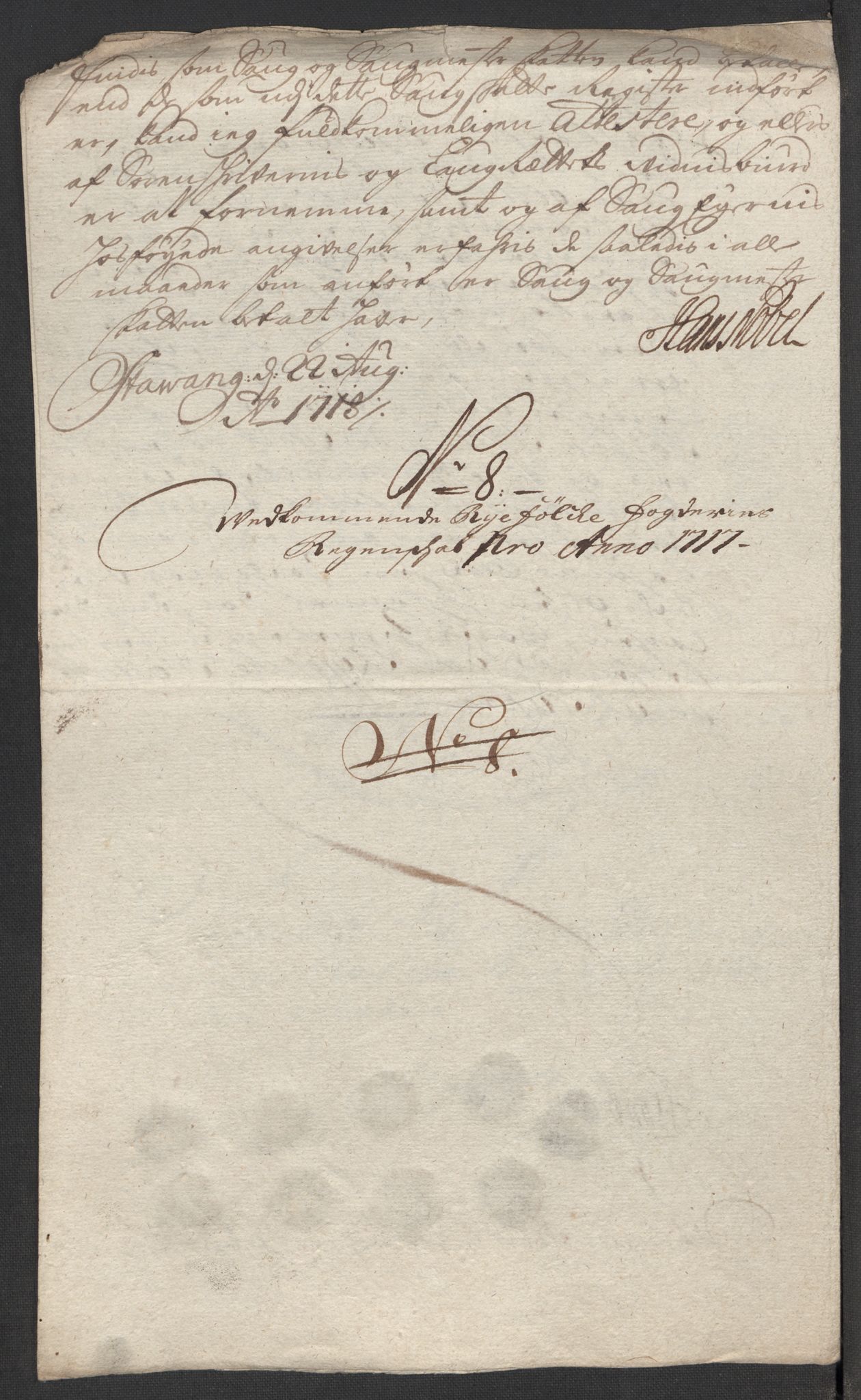 Rentekammeret inntil 1814, Reviderte regnskaper, Fogderegnskap, AV/RA-EA-4092/R47/L2870: Fogderegnskap Ryfylke, 1717, p. 95