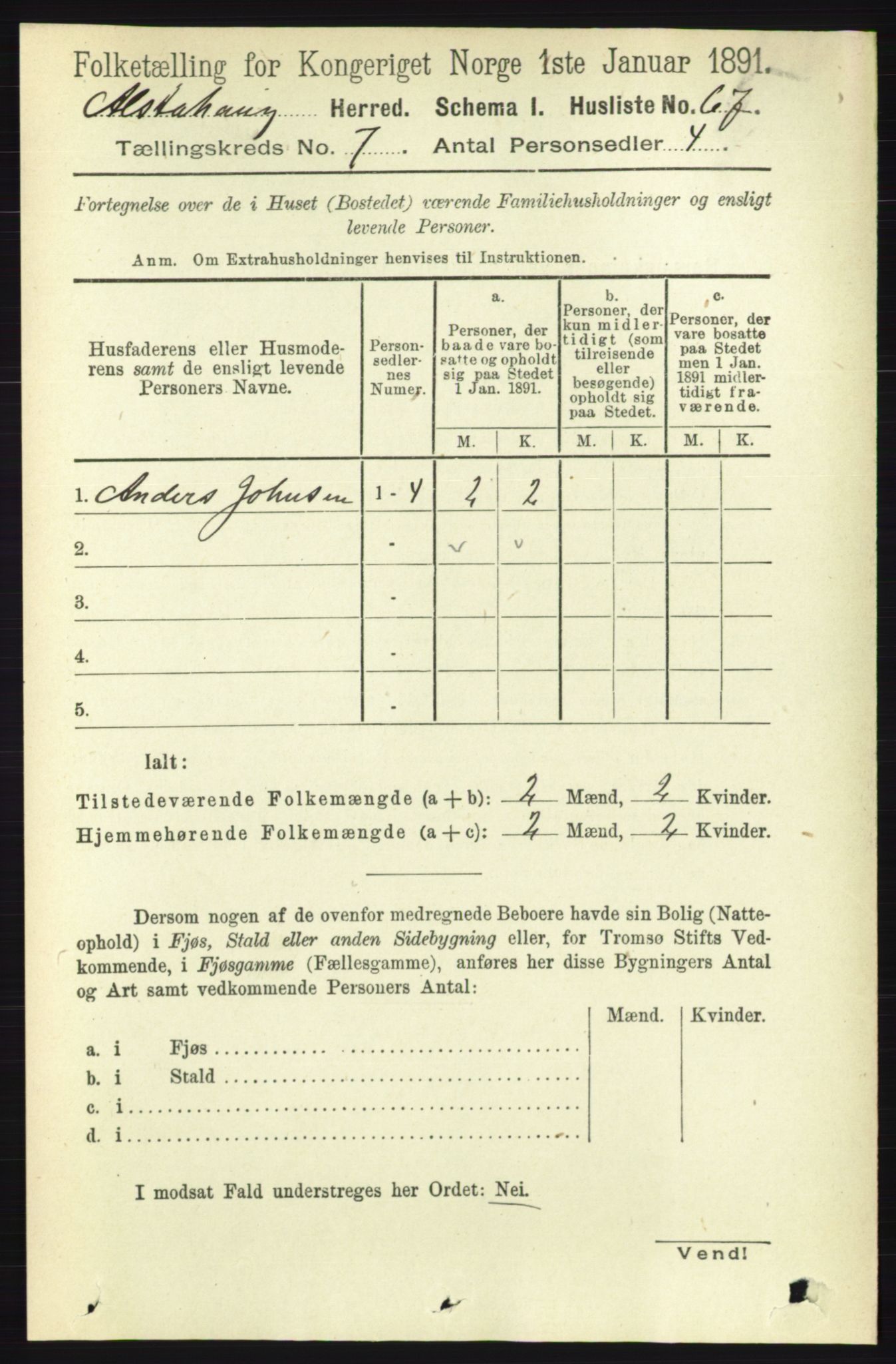 RA, 1891 census for 1820 Alstahaug, 1891, p. 2472