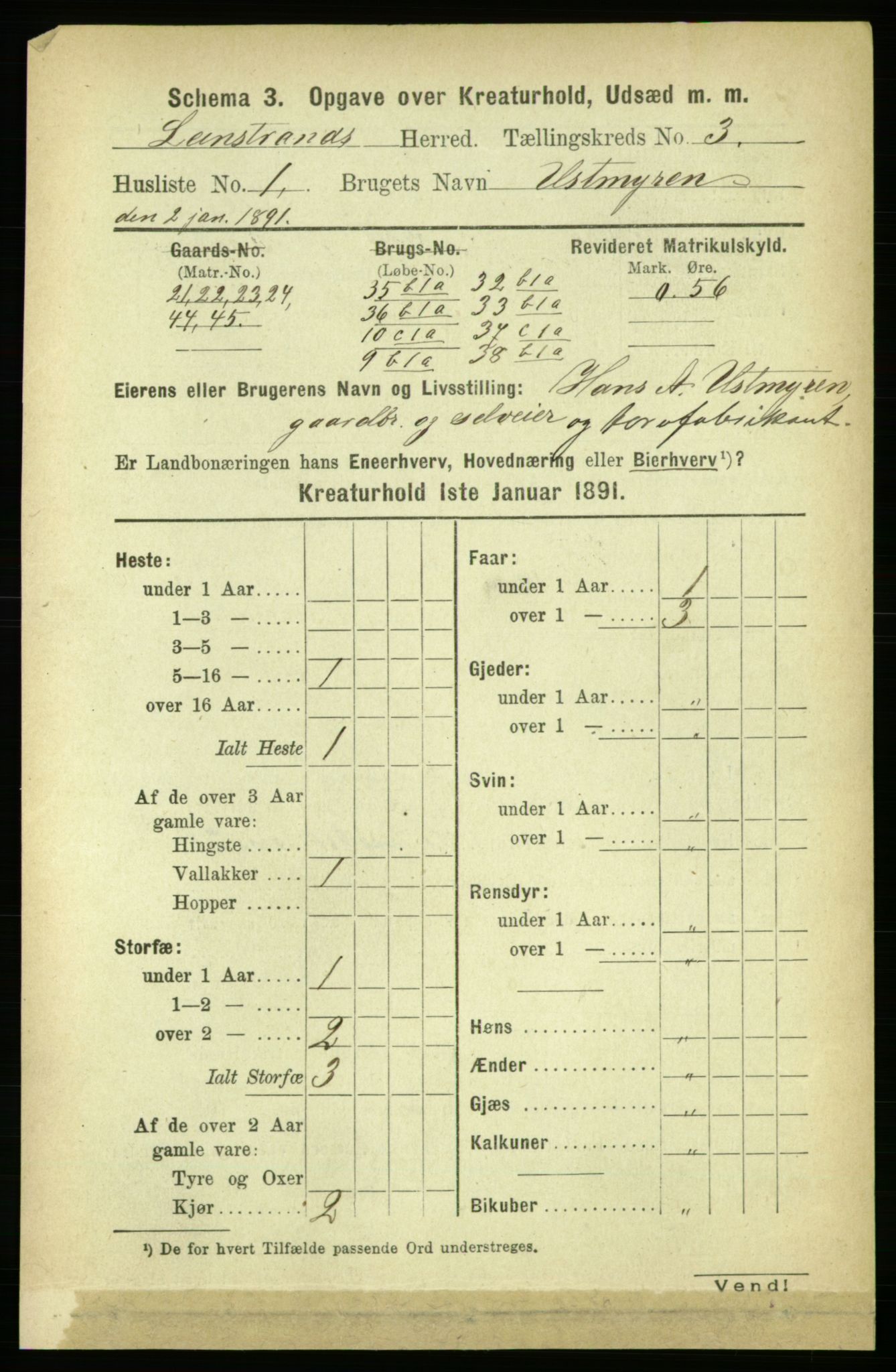 RA, 1891 census for 1654 Leinstrand, 1891, p. 1683