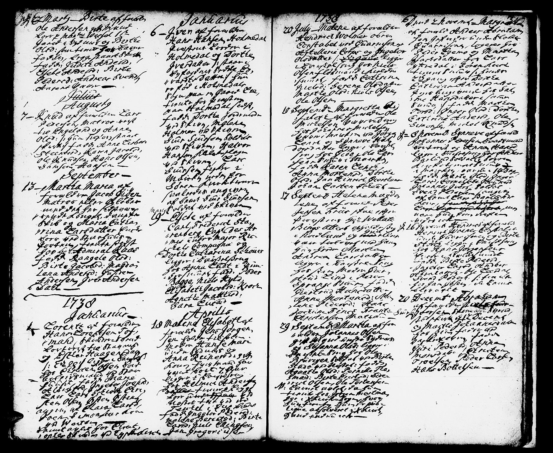 Domkirken sokneprestembete, AV/SAB-A-74801/H/Haa/L0002: Parish register (official) no. A 2, 1733-1750, p. 346-347