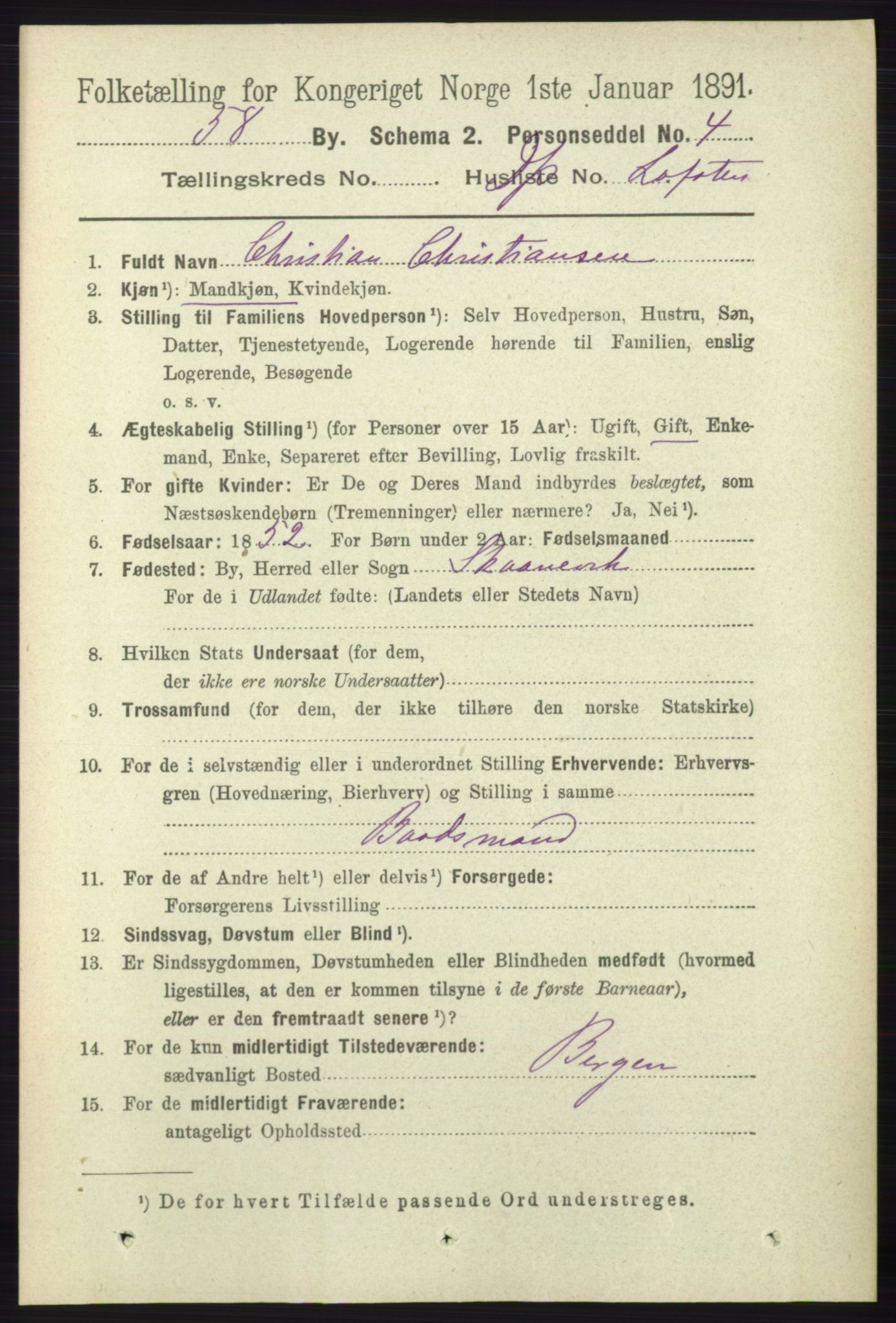 RA, 1891 census for 1902 Tromsø, 1891, p. 7483