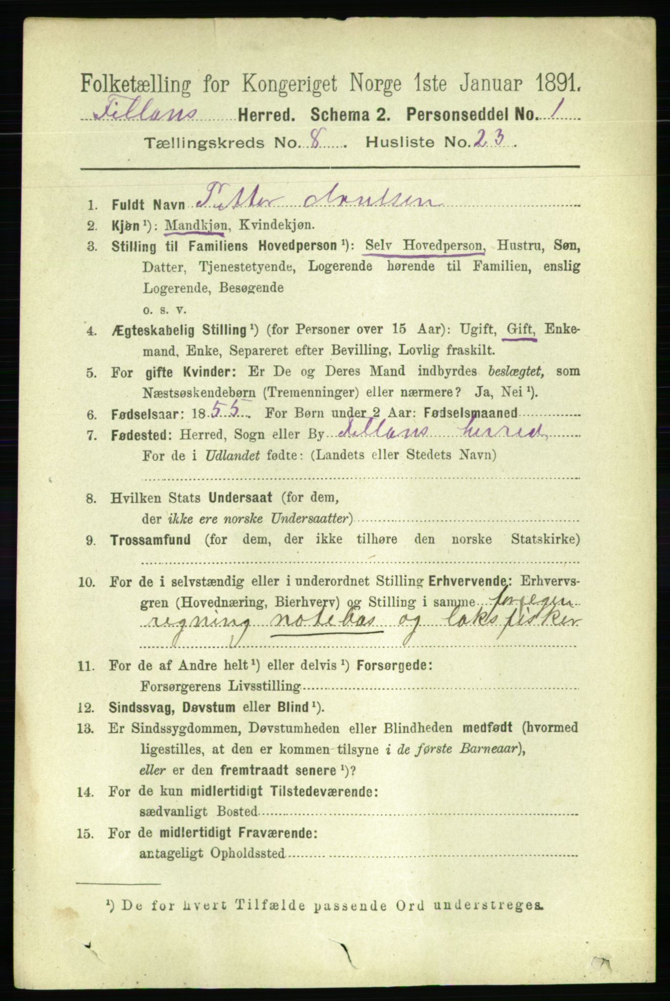 RA, 1891 census for 1616 Fillan, 1891, p. 2015