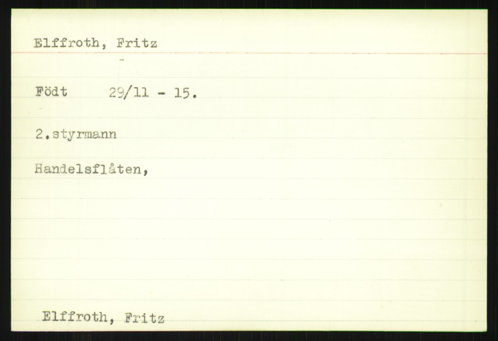 Direktoratet for sjømenn, AV/RA-S-3545/G/Gi/L0005: Alfabetisk ordnet kartotek over krigsdekorasjoner tildelt nordmenn under krigen, Ekeberg - Hendriksen, 1940-1945, p. 27