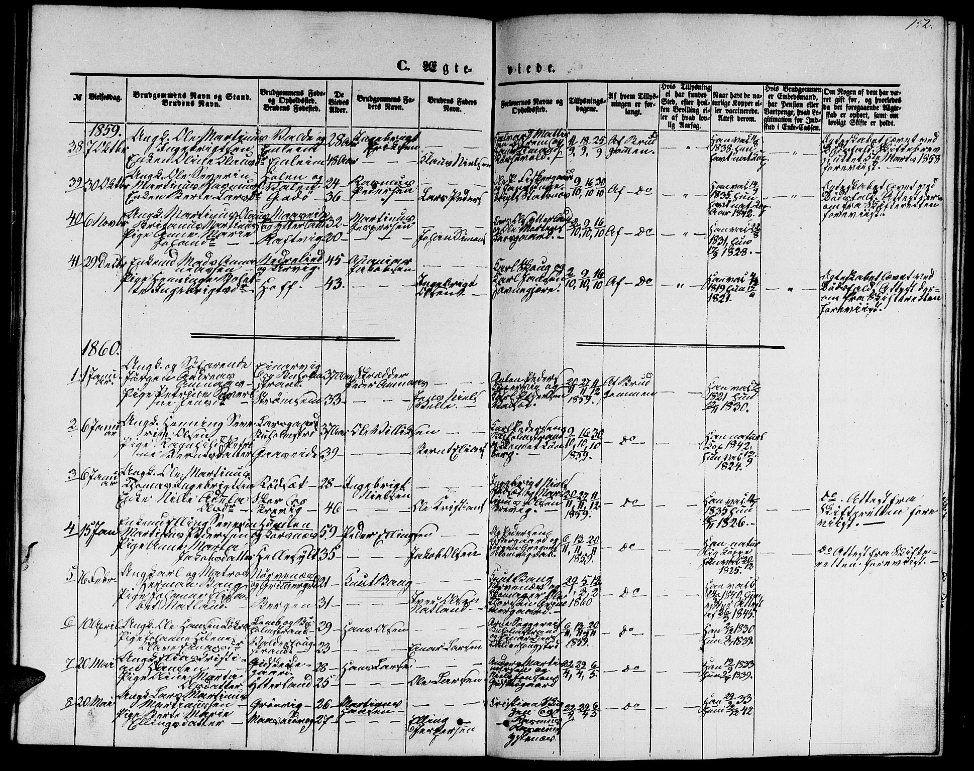 Ministerialprotokoller, klokkerbøker og fødselsregistre - Møre og Romsdal, SAT/A-1454/528/L0427: Parish register (copy) no. 528C08, 1855-1864, p. 152
