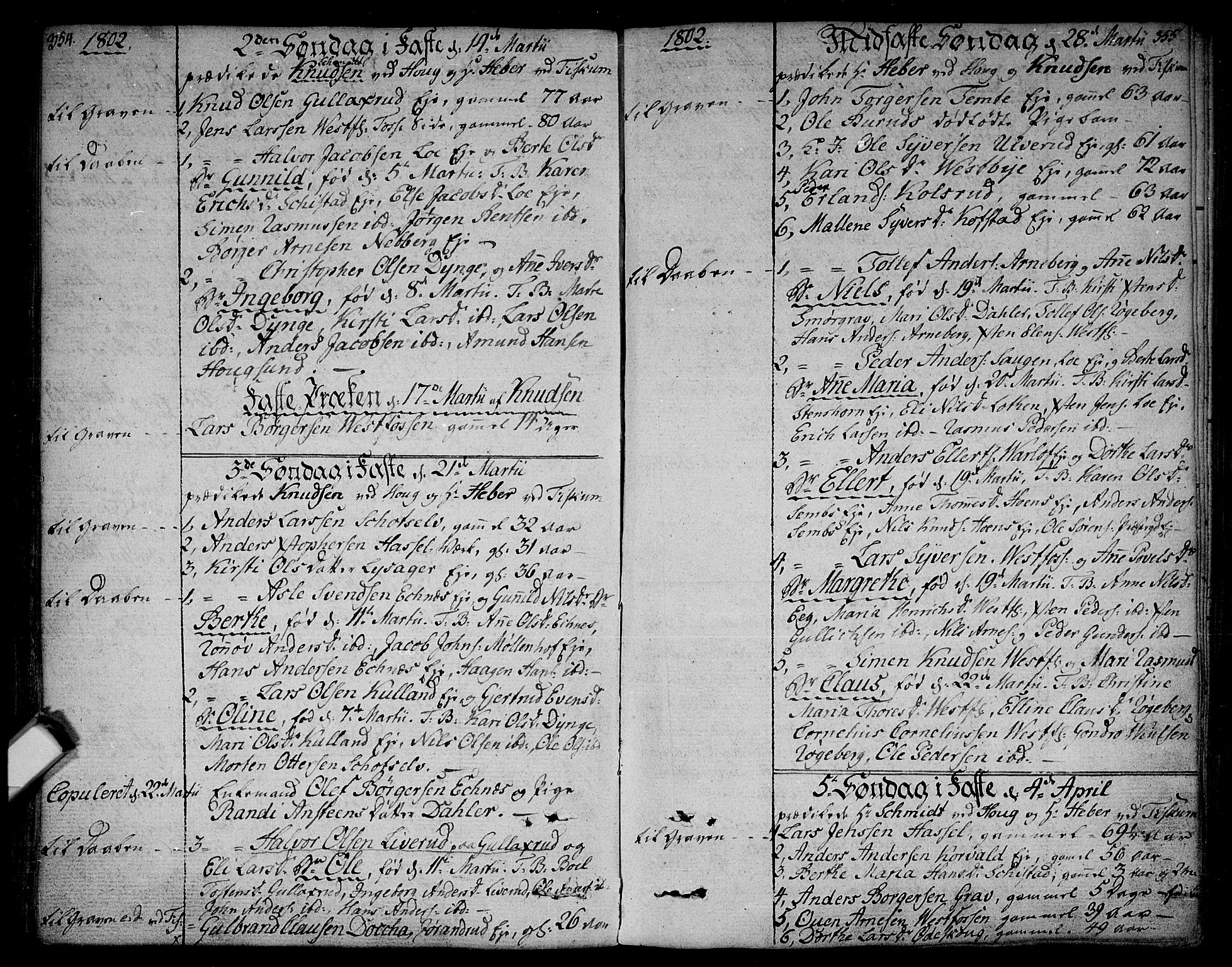 Eiker kirkebøker, SAKO/A-4/F/Fa/L0009: Parish register (official) no. I 9, 1789-1806, p. 354-355