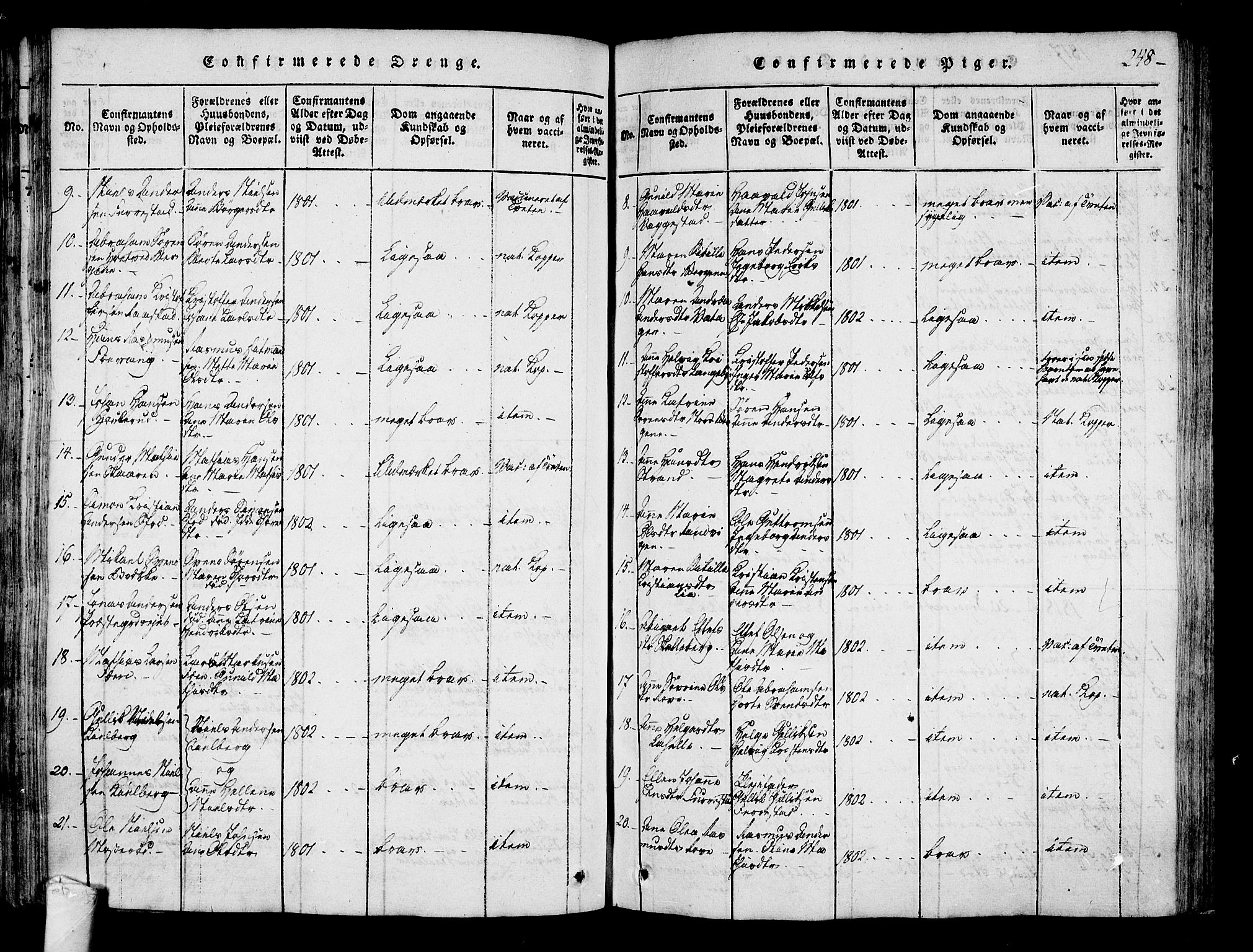 Sandar kirkebøker, AV/SAKO-A-243/F/Fa/L0004: Parish register (official) no. 4, 1814-1832, p. 248