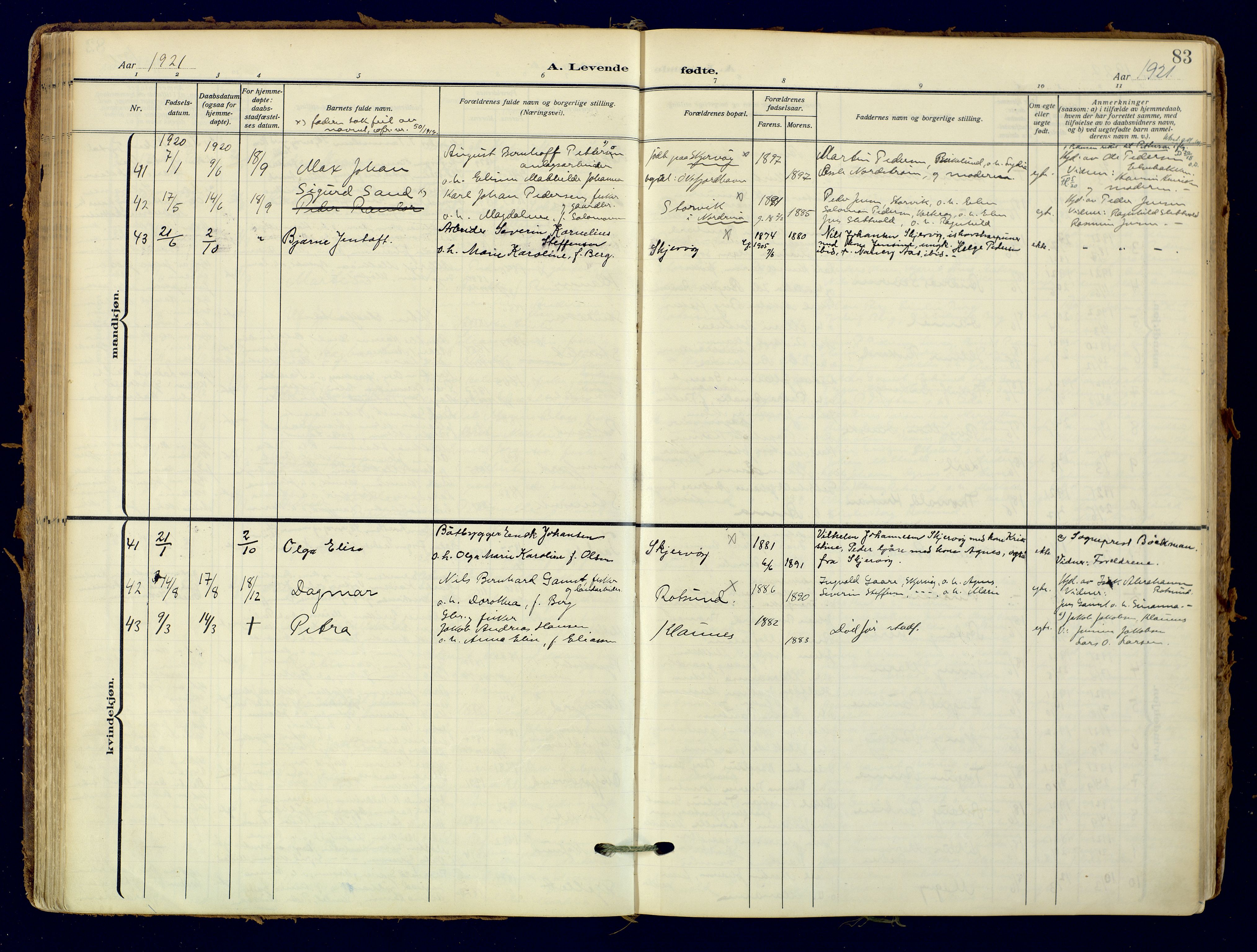 Skjervøy sokneprestkontor, AV/SATØ-S-1300/H/Ha/Haa: Parish register (official) no. 18, 1910-1926, p. 83