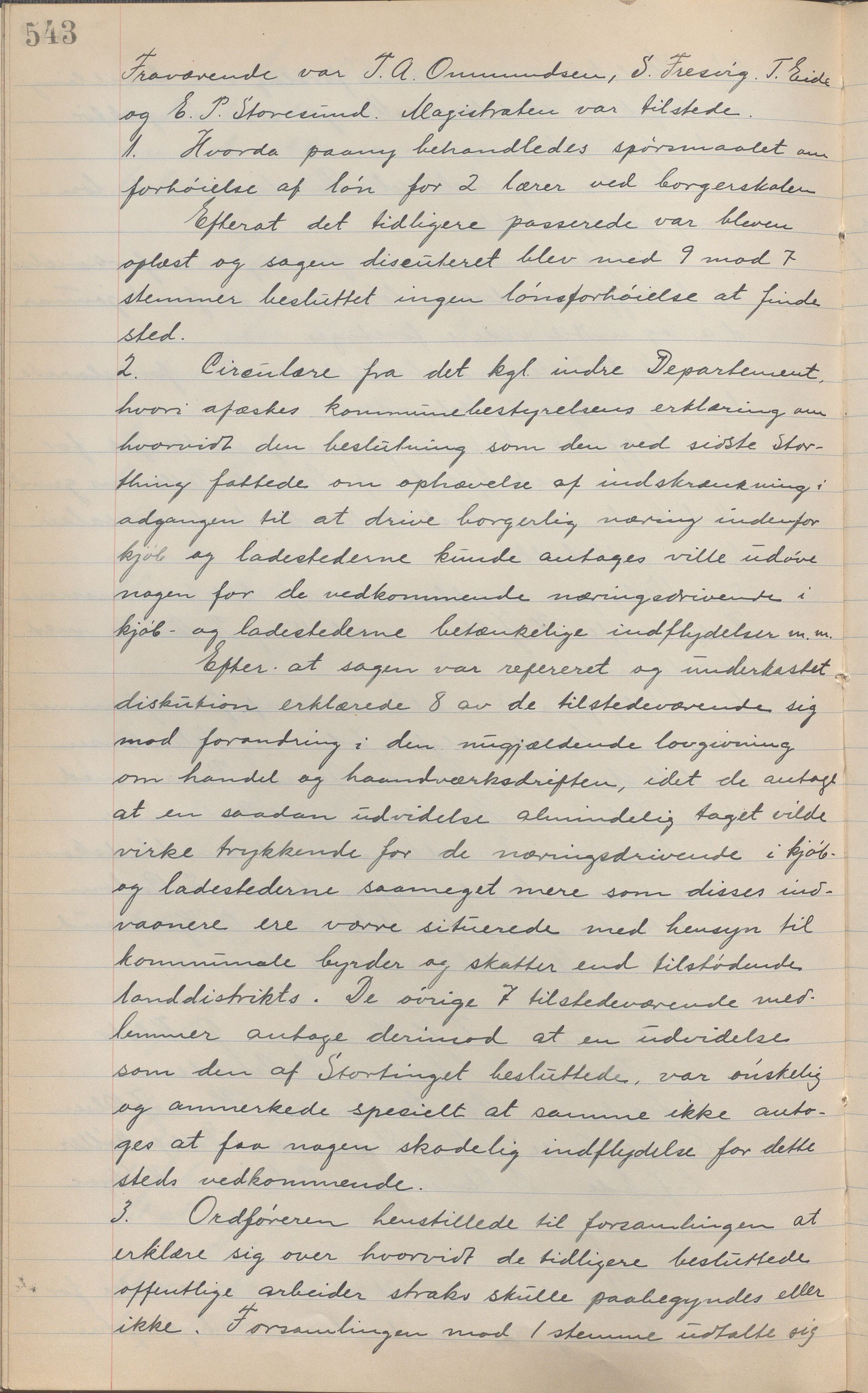 Haugesund kommune - Formannskapet, IKAR/X-0001/A/L0002: Transkribert møtebok, 1855-1874, p. 543