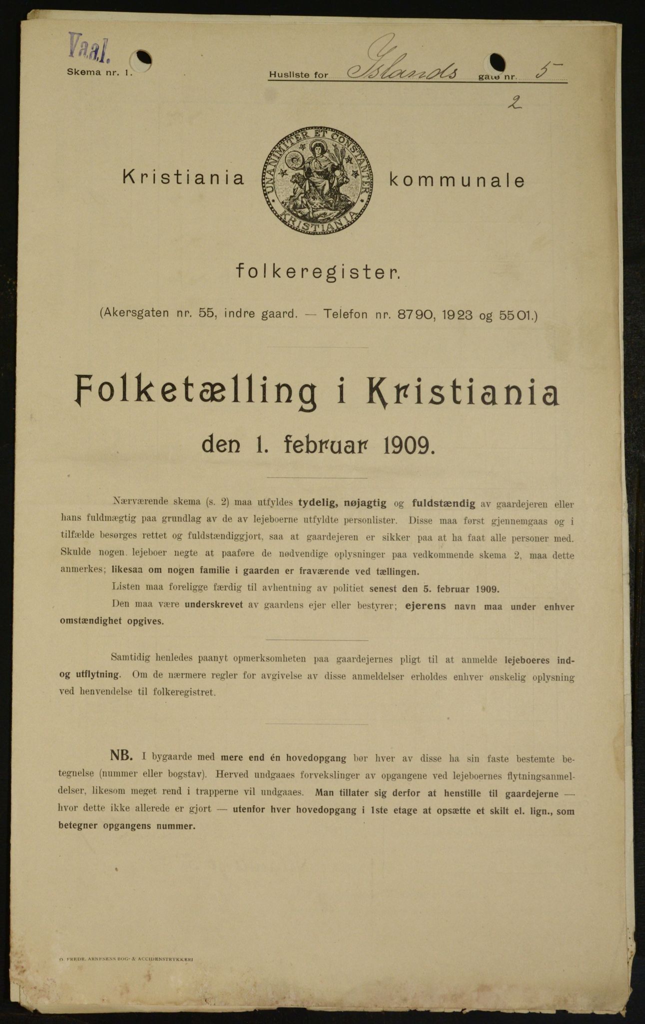 OBA, Municipal Census 1909 for Kristiania, 1909, p. 40659