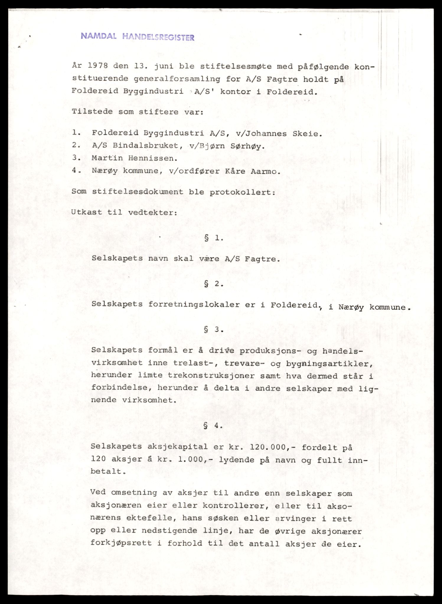 Namdal sorenskriveri, AV/SAT-A-4133/2/J/Jd/Jdd/L0003: Bilag. Aksjeselskap, F-G, 1944-1990, p. 5