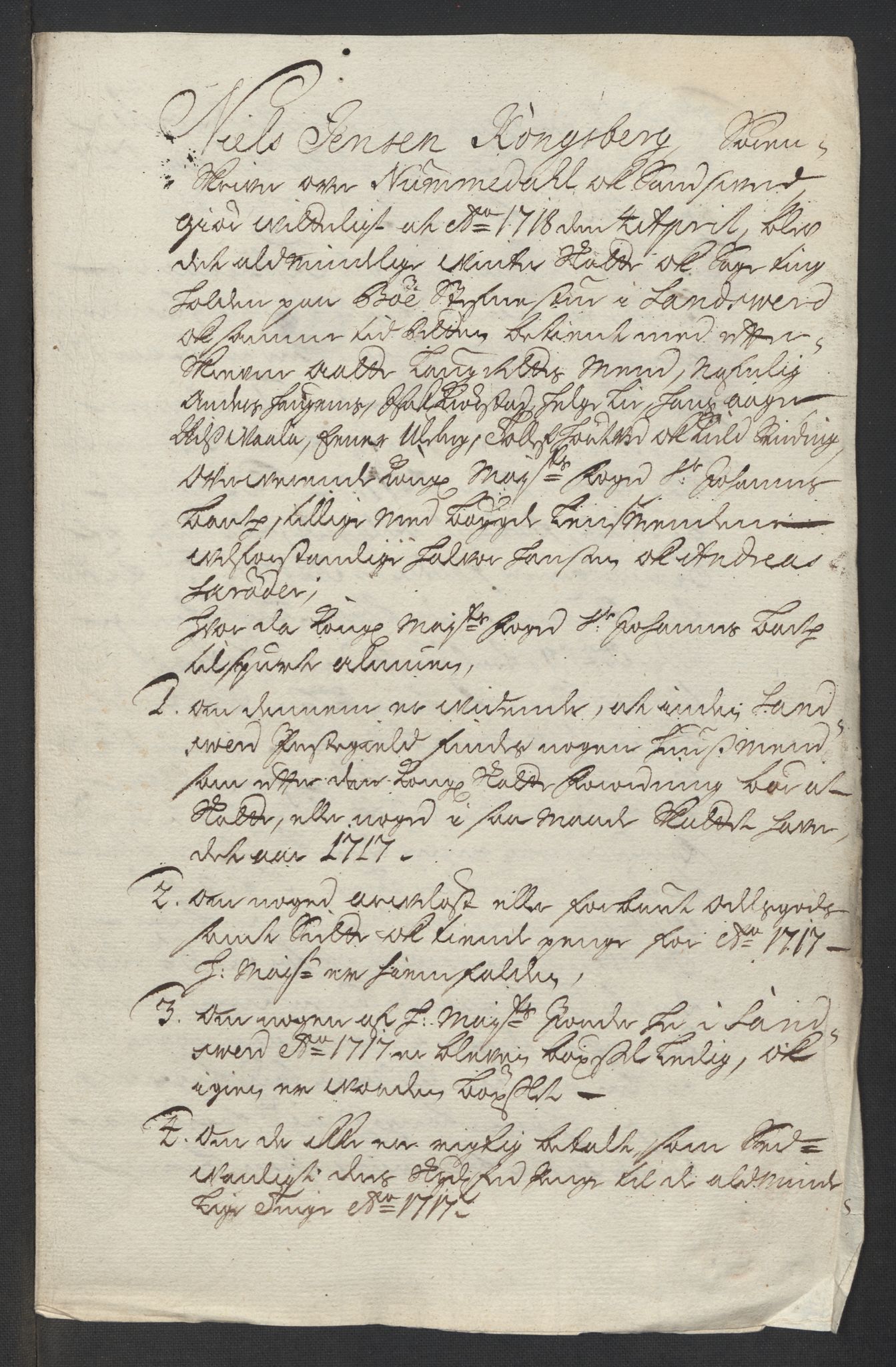 Rentekammeret inntil 1814, Reviderte regnskaper, Fogderegnskap, AV/RA-EA-4092/R24/L1593: Fogderegnskap Numedal og Sandsvær, 1717, p. 220