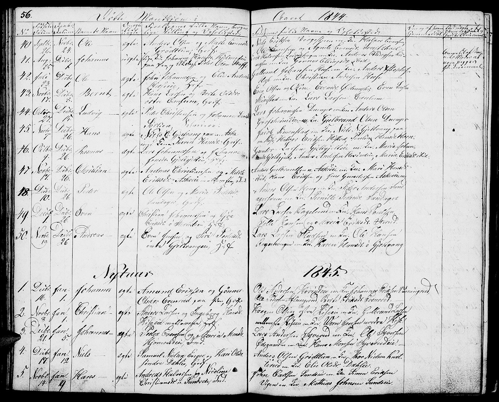 Nes prestekontor, Hedmark, SAH/PREST-020/L/La/L0004: Parish register (copy) no. 4, 1832-1861, p. 56