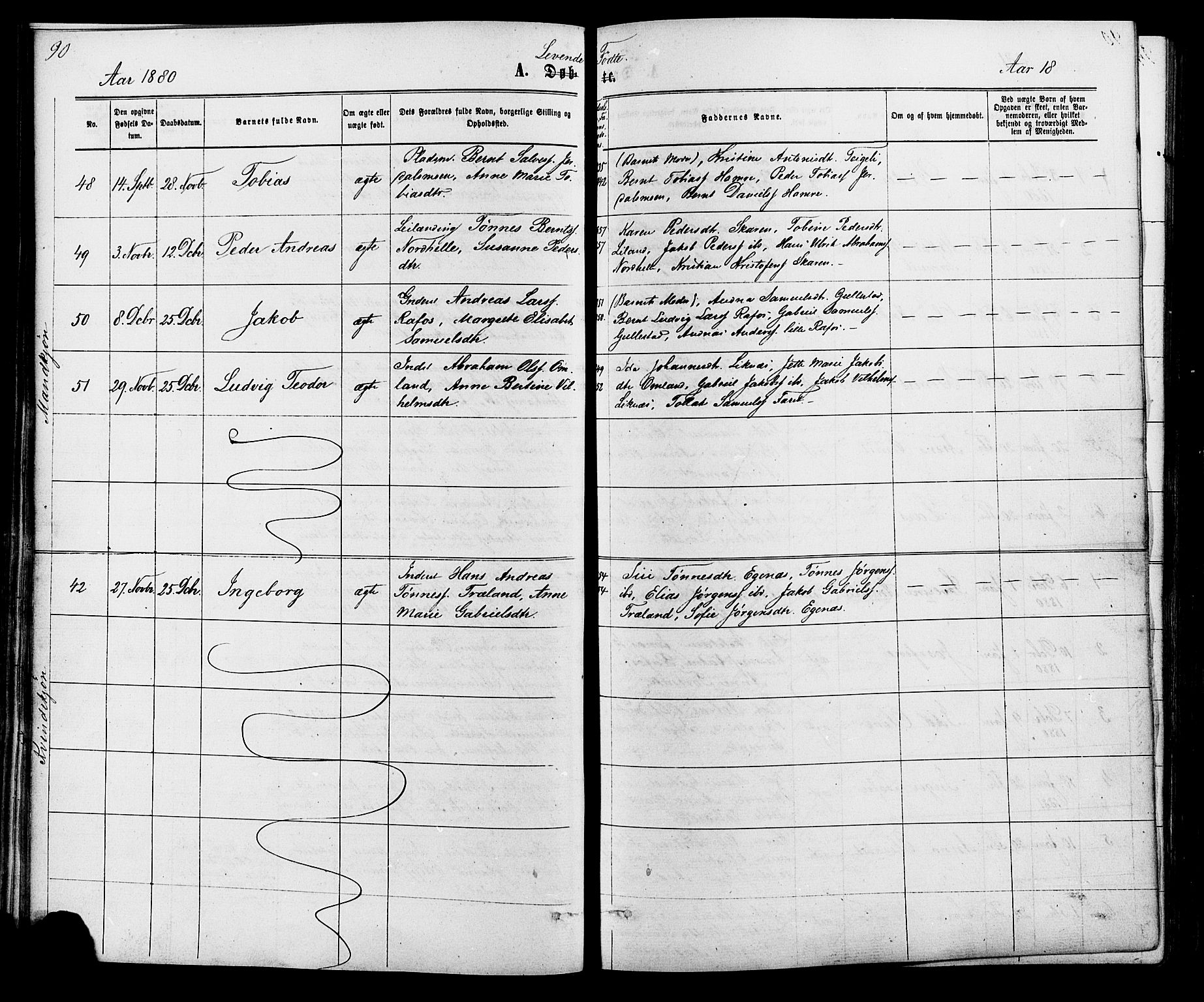 Kvinesdal sokneprestkontor, AV/SAK-1111-0026/F/Fa/Fab/L0007: Parish register (official) no. A 7, 1870-1885, p. 90