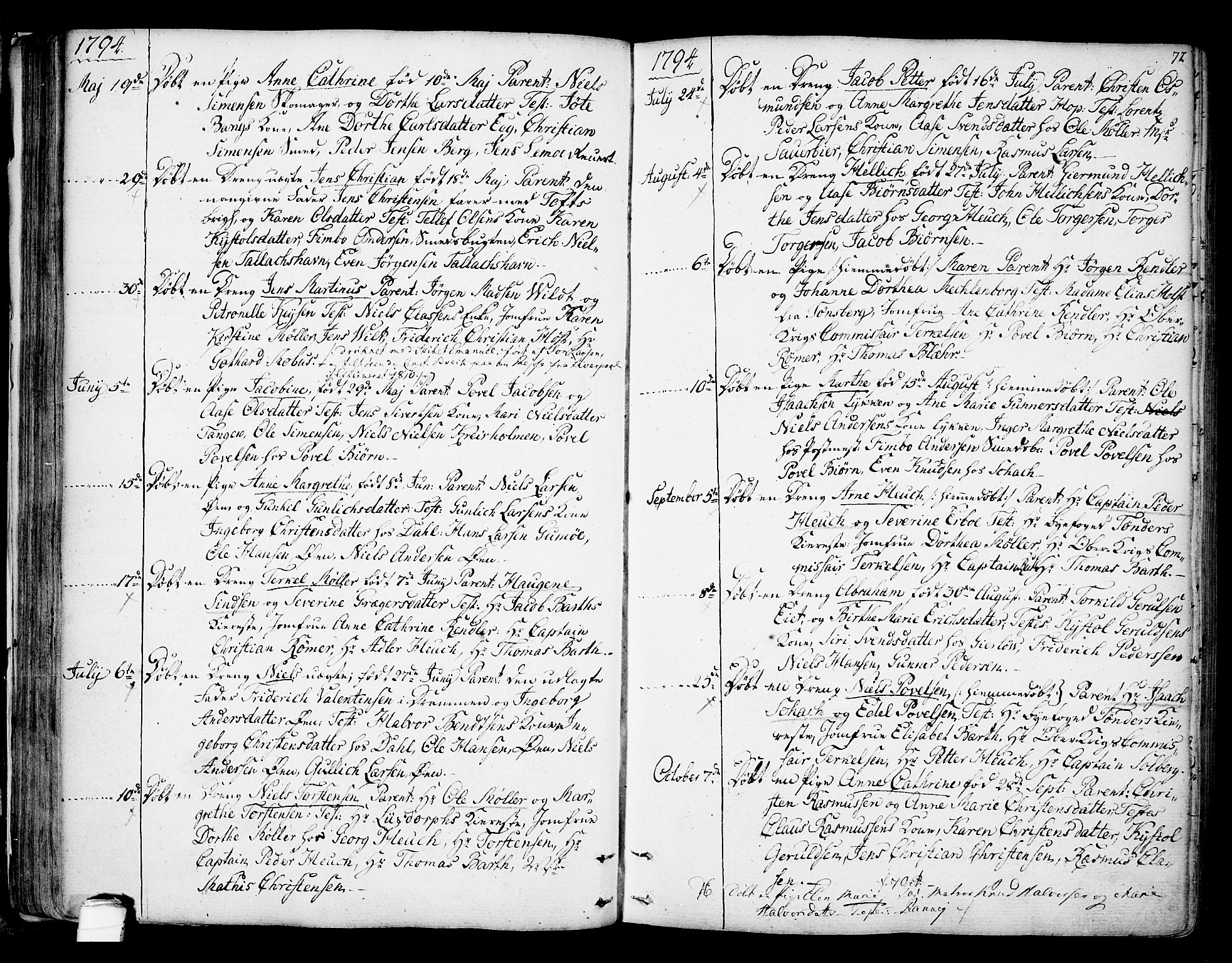 Kragerø kirkebøker, SAKO/A-278/F/Fa/L0002: Parish register (official) no. 2, 1767-1802, p. 72