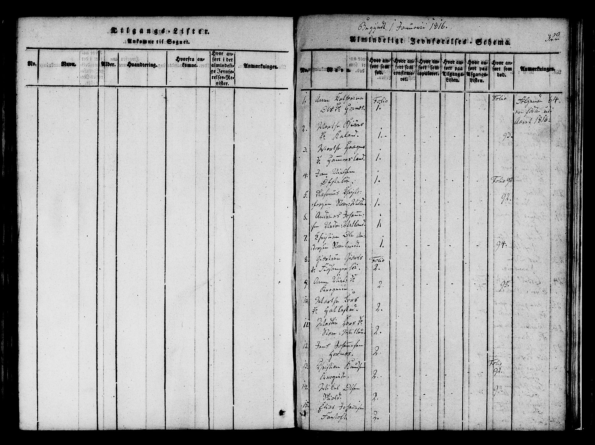 Fana Sokneprestembete, SAB/A-75101/H/Haa/Haaa/L0007: Parish register (official) no. A 7, 1816-1828, p. 322