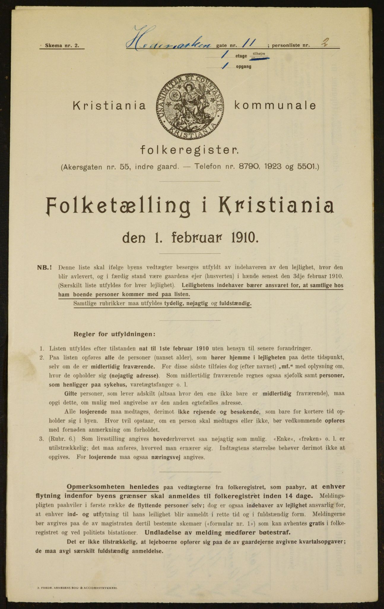 OBA, Municipal Census 1910 for Kristiania, 1910, p. 34796