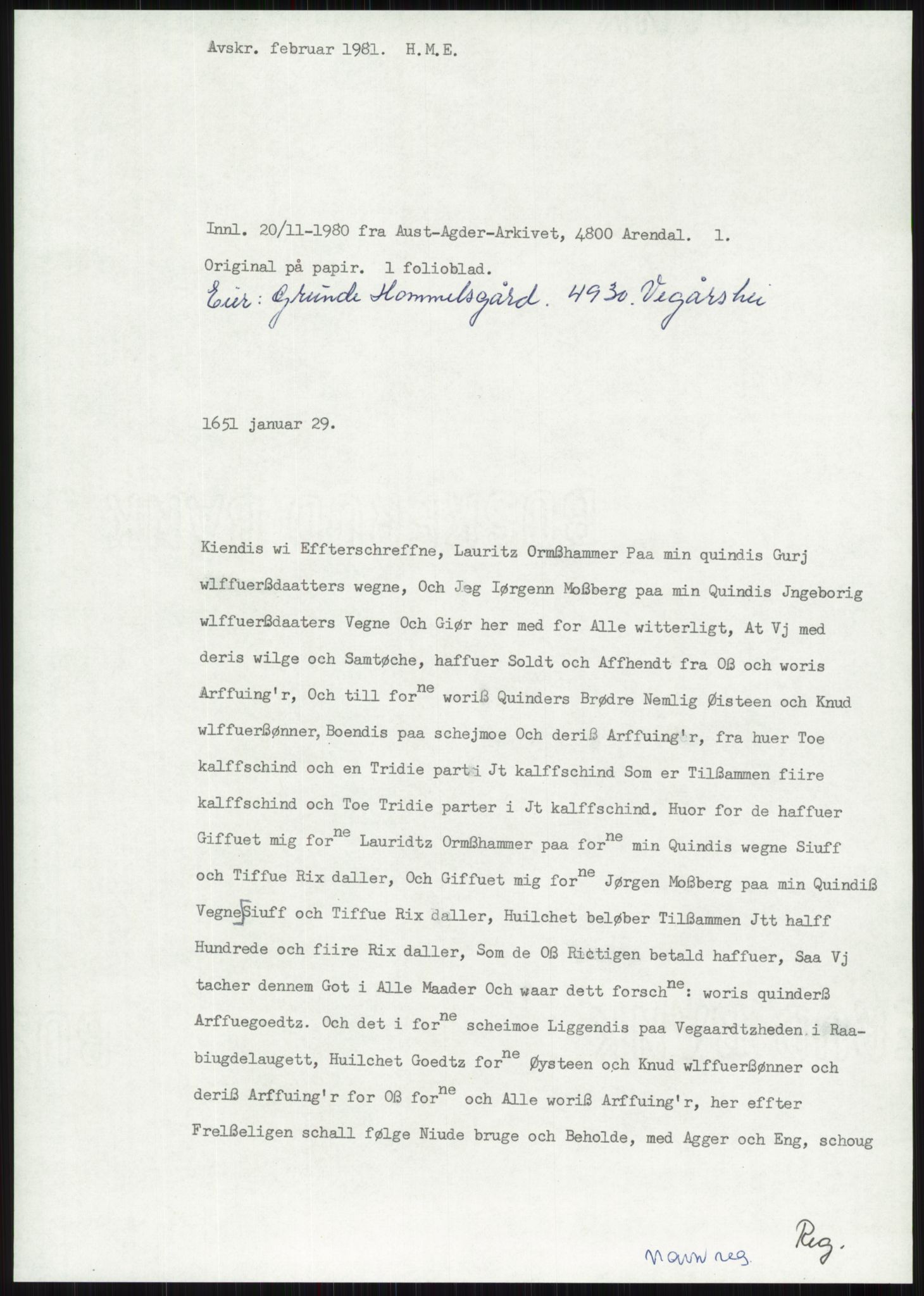 Samlinger til kildeutgivelse, Diplomavskriftsamlingen, RA/EA-4053/H/Ha, p. 3946