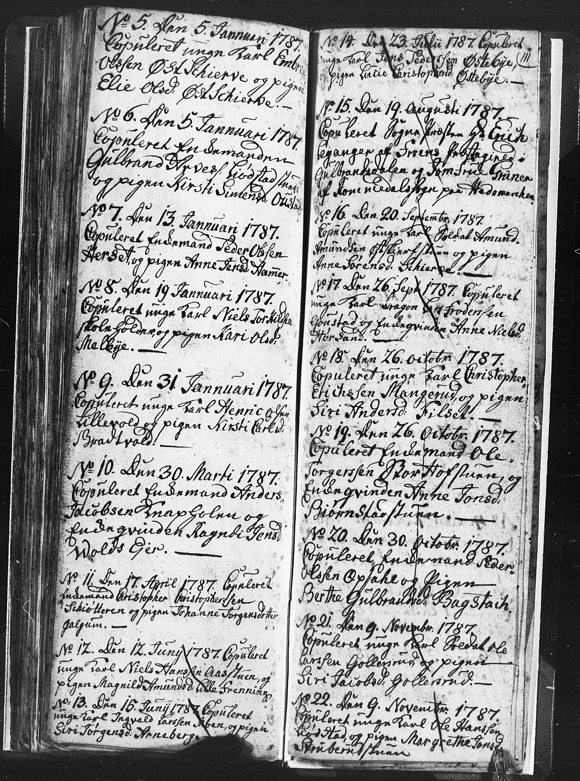Romedal prestekontor, SAH/PREST-004/L/L0001: Parish register (copy) no. 1, 1785-1794, p. 111