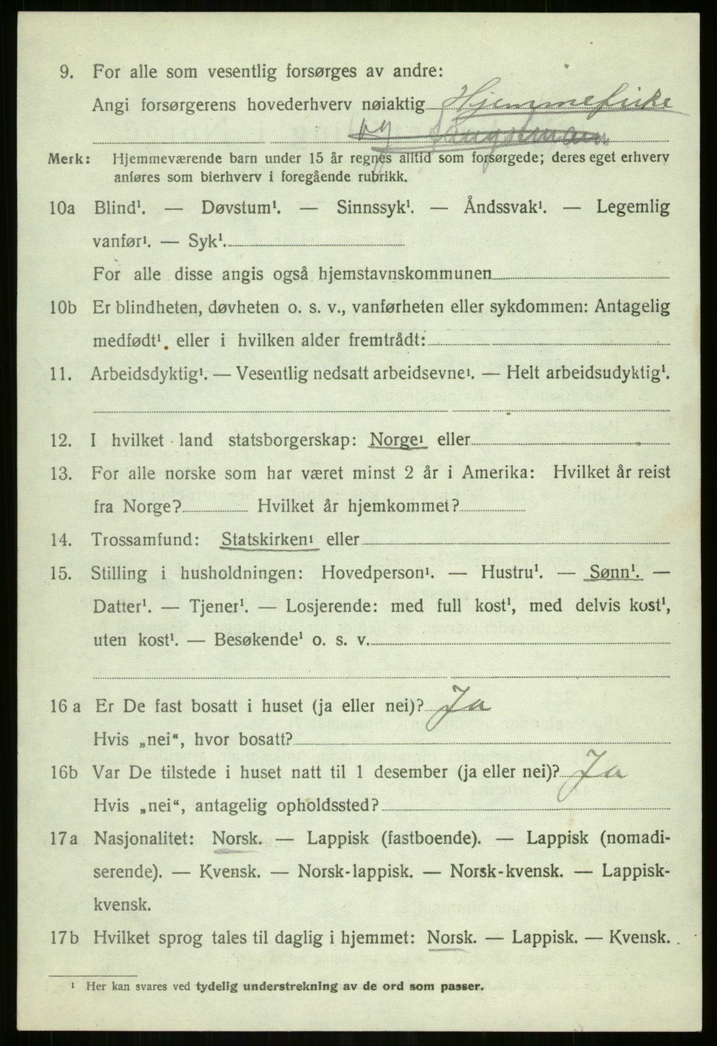 SATØ, 1920 census for Tromsøysund, 1920, p. 10197