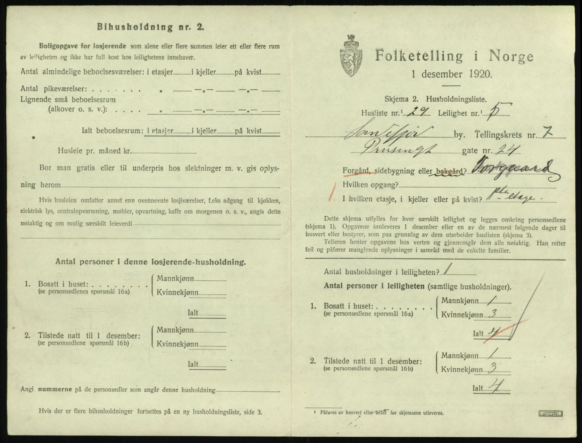 SAKO, 1920 census for Sandefjord, 1920, p. 3058