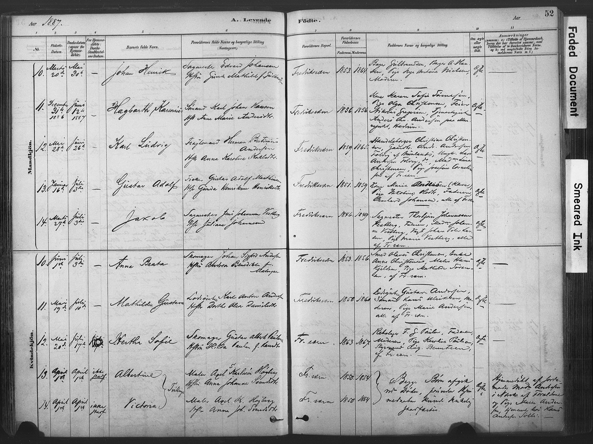 Stavern kirkebøker, SAKO/A-318/F/Fa/L0008: Parish register (official) no. 8, 1878-1905, p. 52