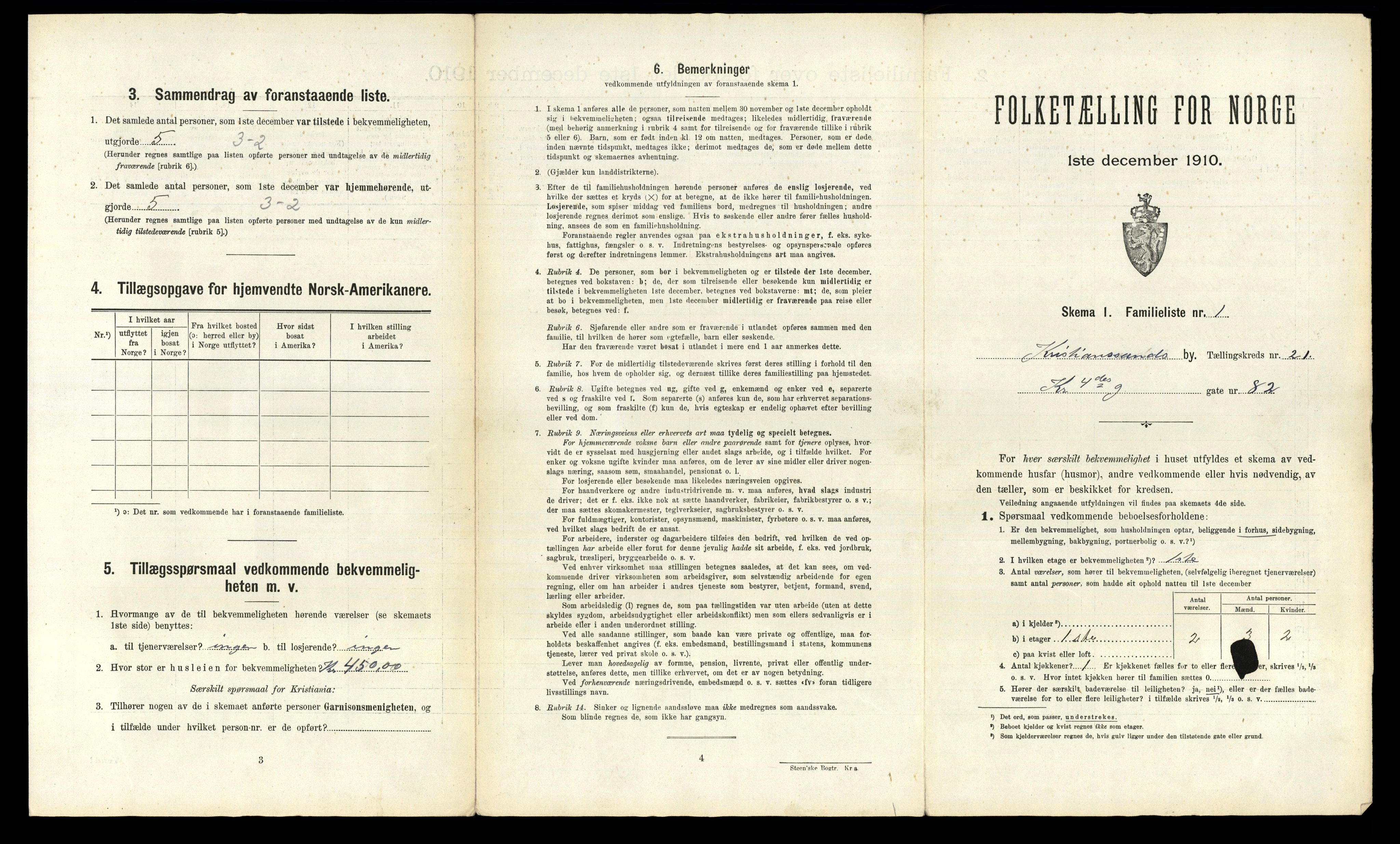 RA, 1910 census for Kristiansand, 1910, p. 5286