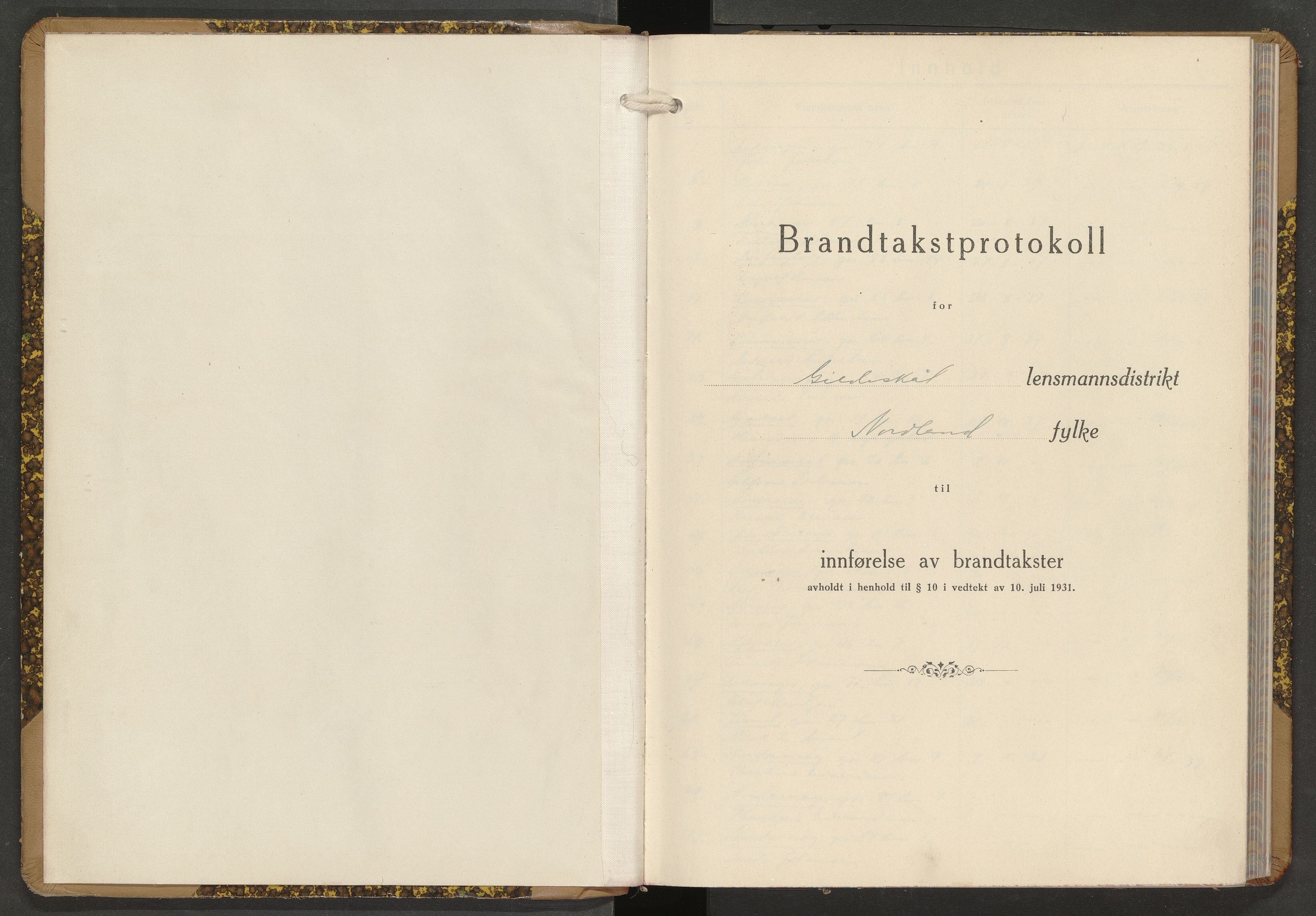 Norges Brannkasse Gildeskål, AV/SAT-A-5591/Fb/L0009: Branntakstprotokoll, 1937-1940