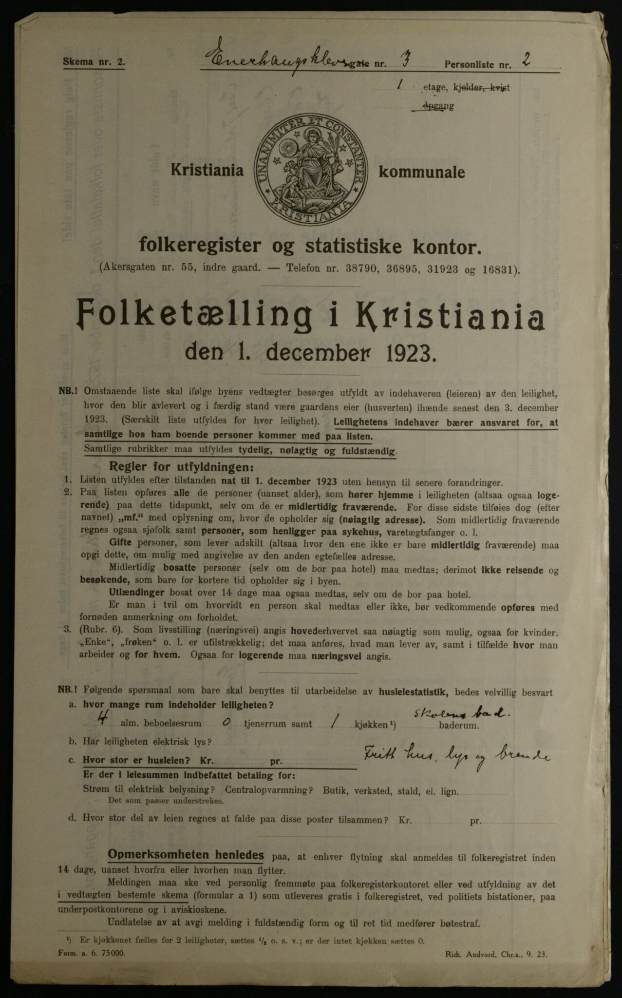 OBA, Municipal Census 1923 for Kristiania, 1923, p. 24165