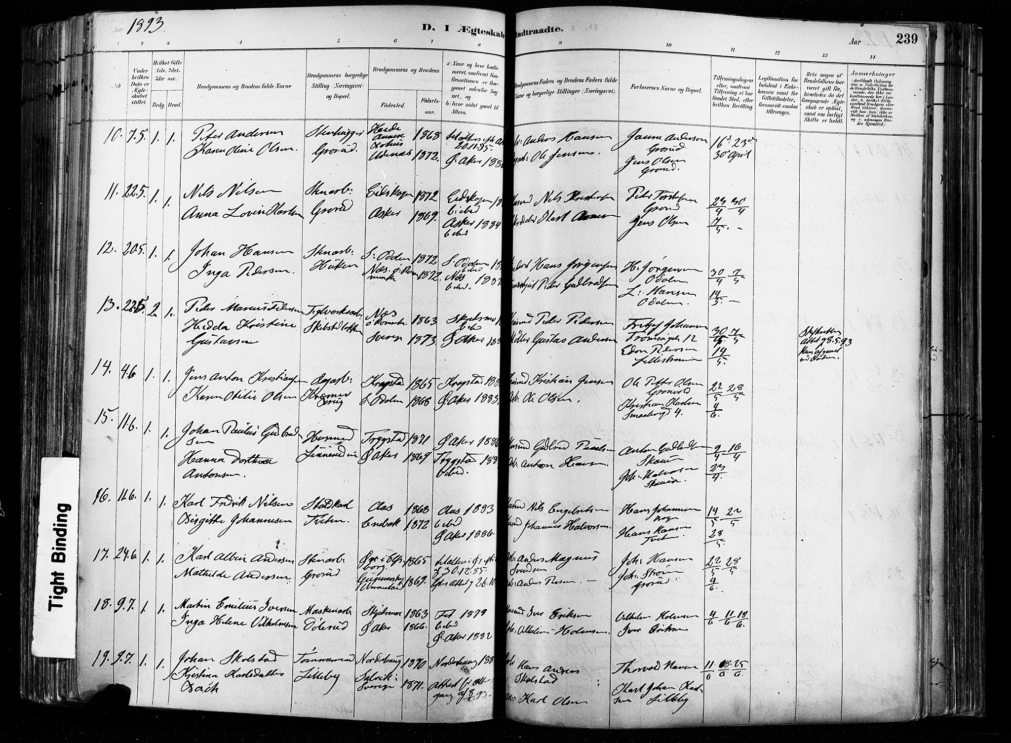 Østre Aker prestekontor Kirkebøker, SAO/A-10840/F/Fa/L0008: Parish register (official) no. I 8, 1883-1894, p. 239