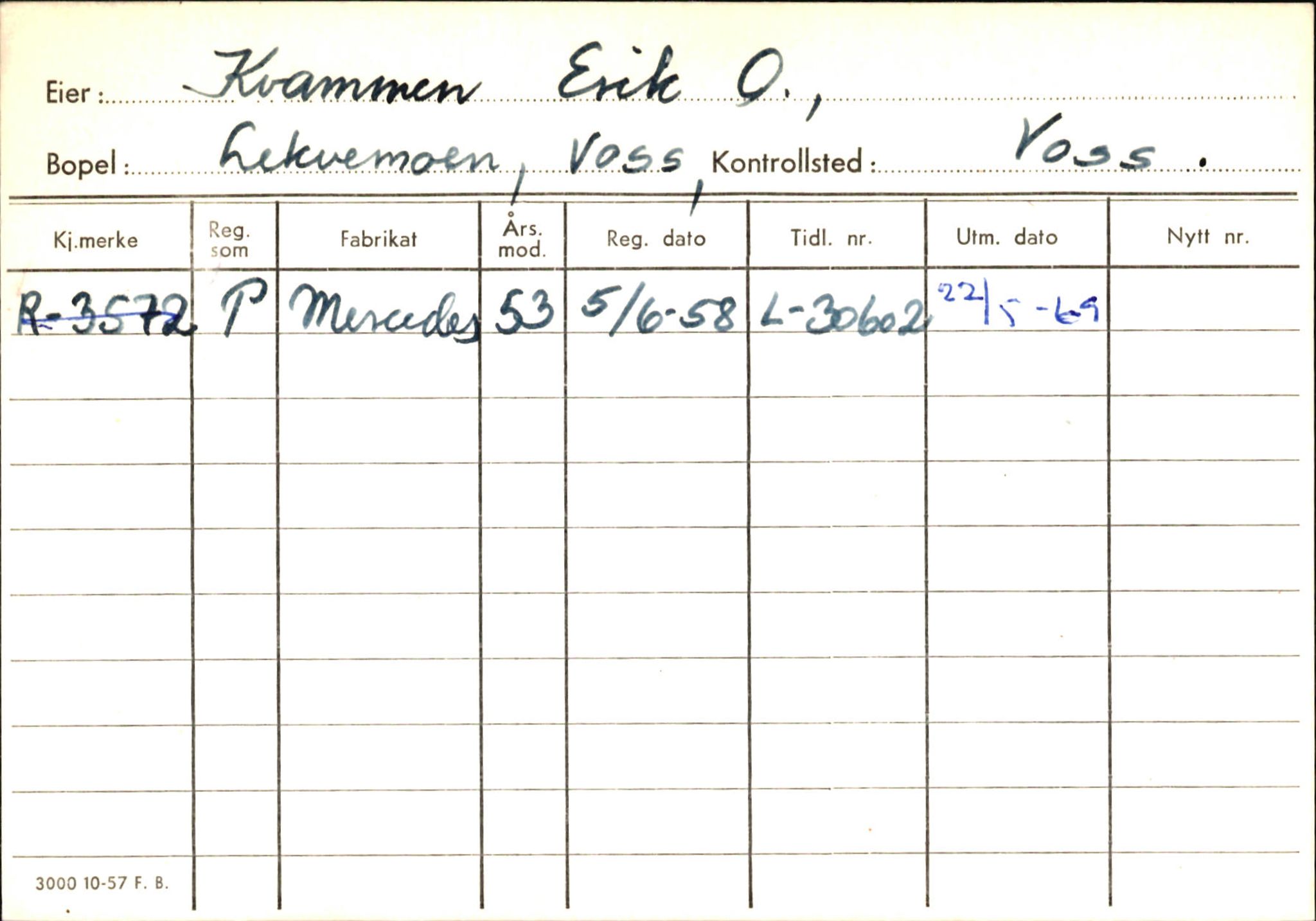 Statens vegvesen, Hordaland vegkontor, AV/SAB-A-5201/2/Ha/L0031: R-eierkort K-L, 1920-1971, p. 8