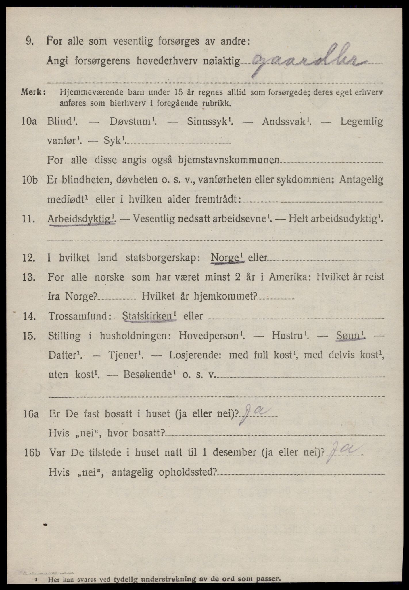 SAT, 1920 census for Vanylven, 1920, p. 2818