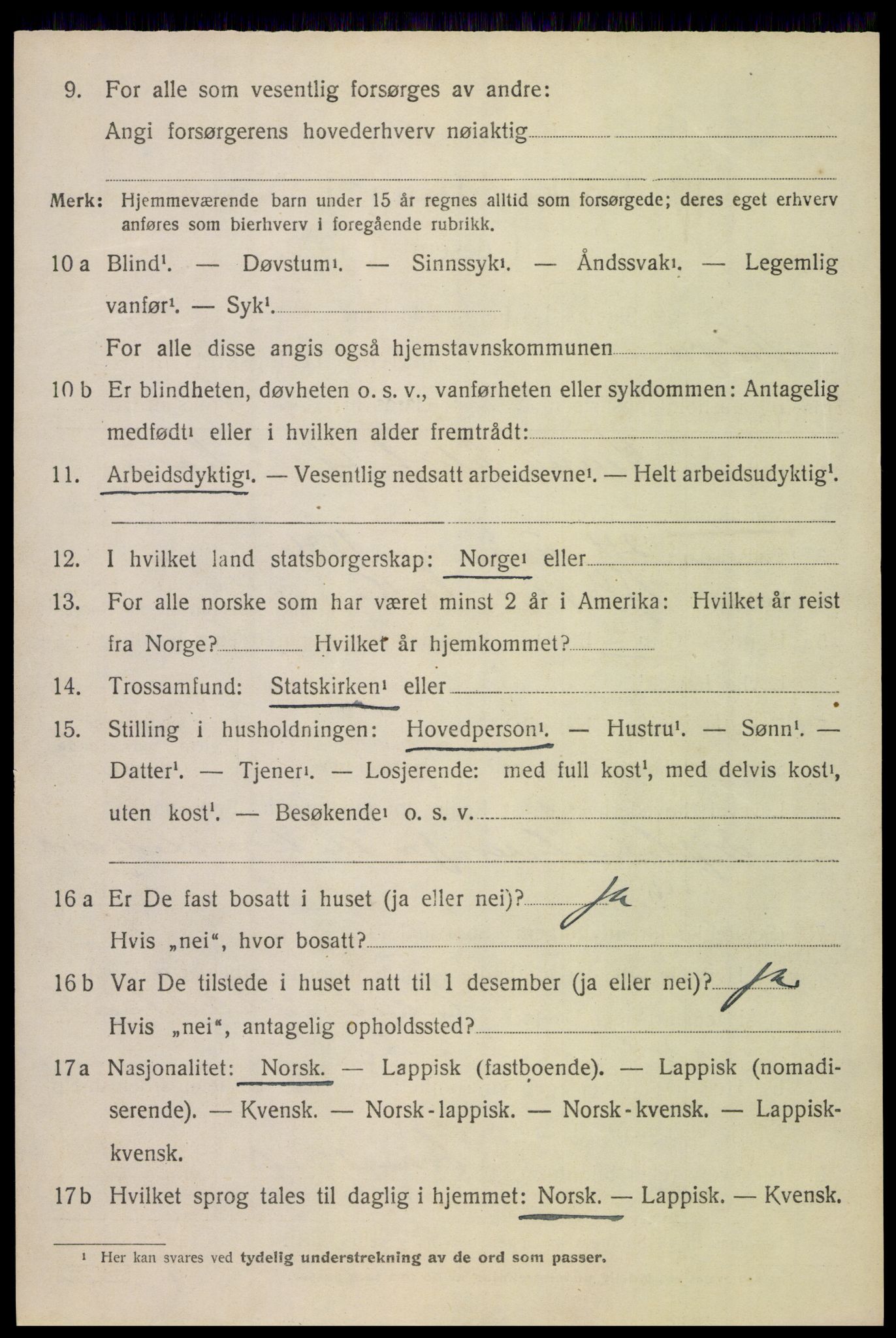 SAT, 1920 census for Vågan, 1920, p. 5382