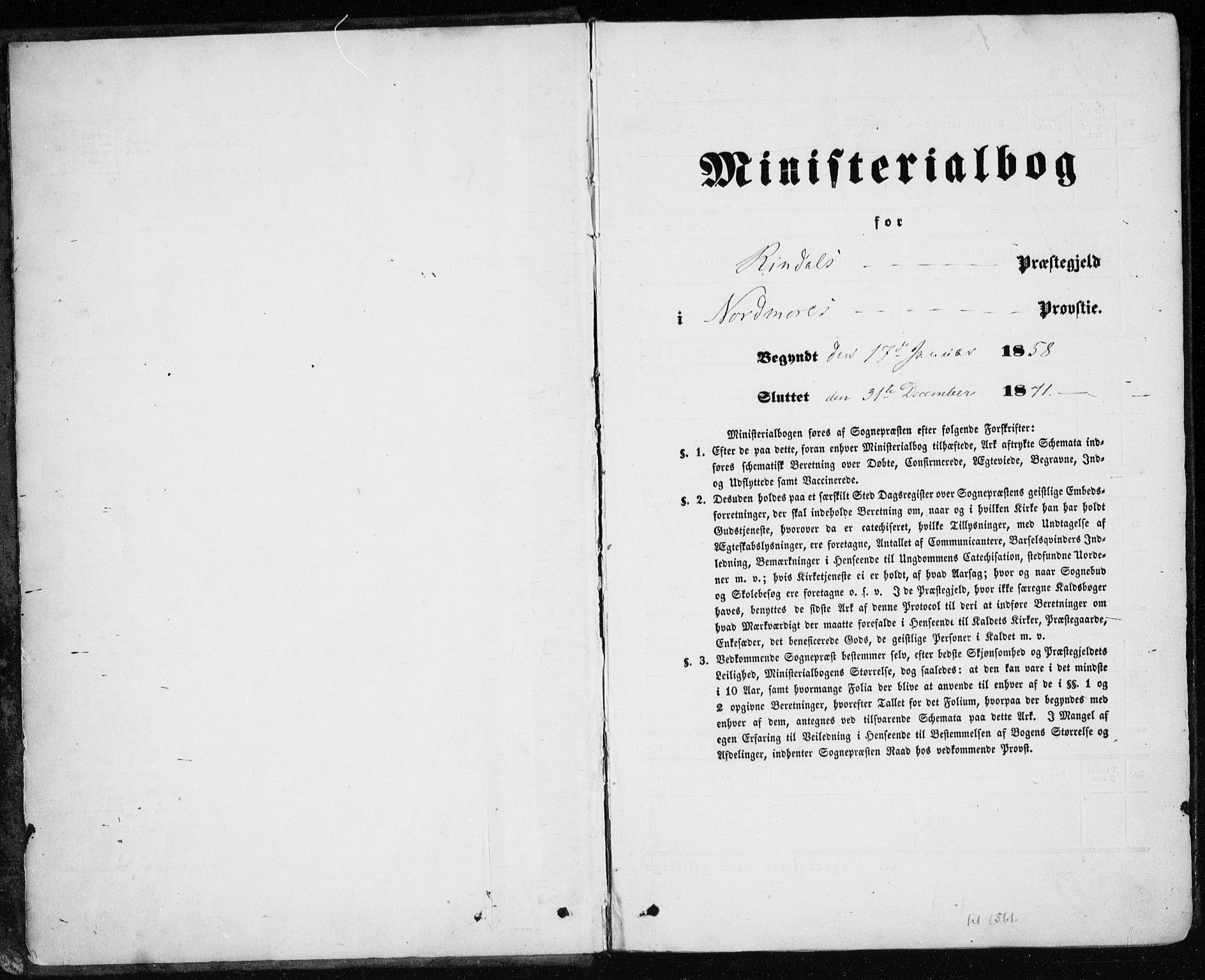 Ministerialprotokoller, klokkerbøker og fødselsregistre - Møre og Romsdal, AV/SAT-A-1454/598/L1067: Parish register (official) no. 598A01, 1858-1871