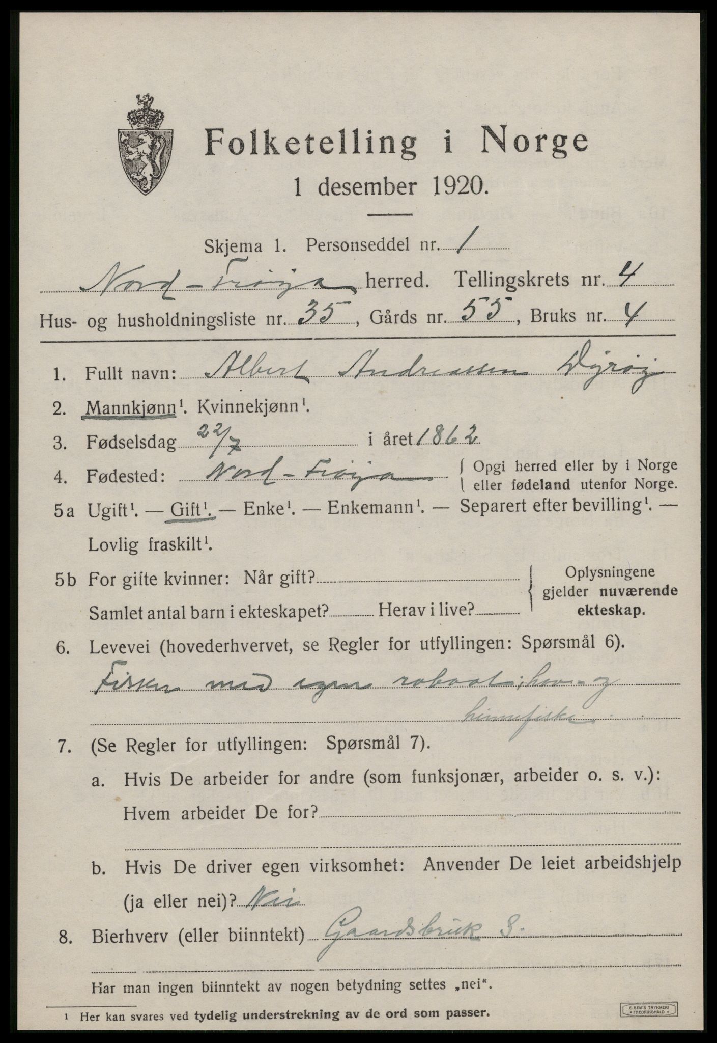 SAT, 1920 census for Nord-Frøya, 1920, p. 8531