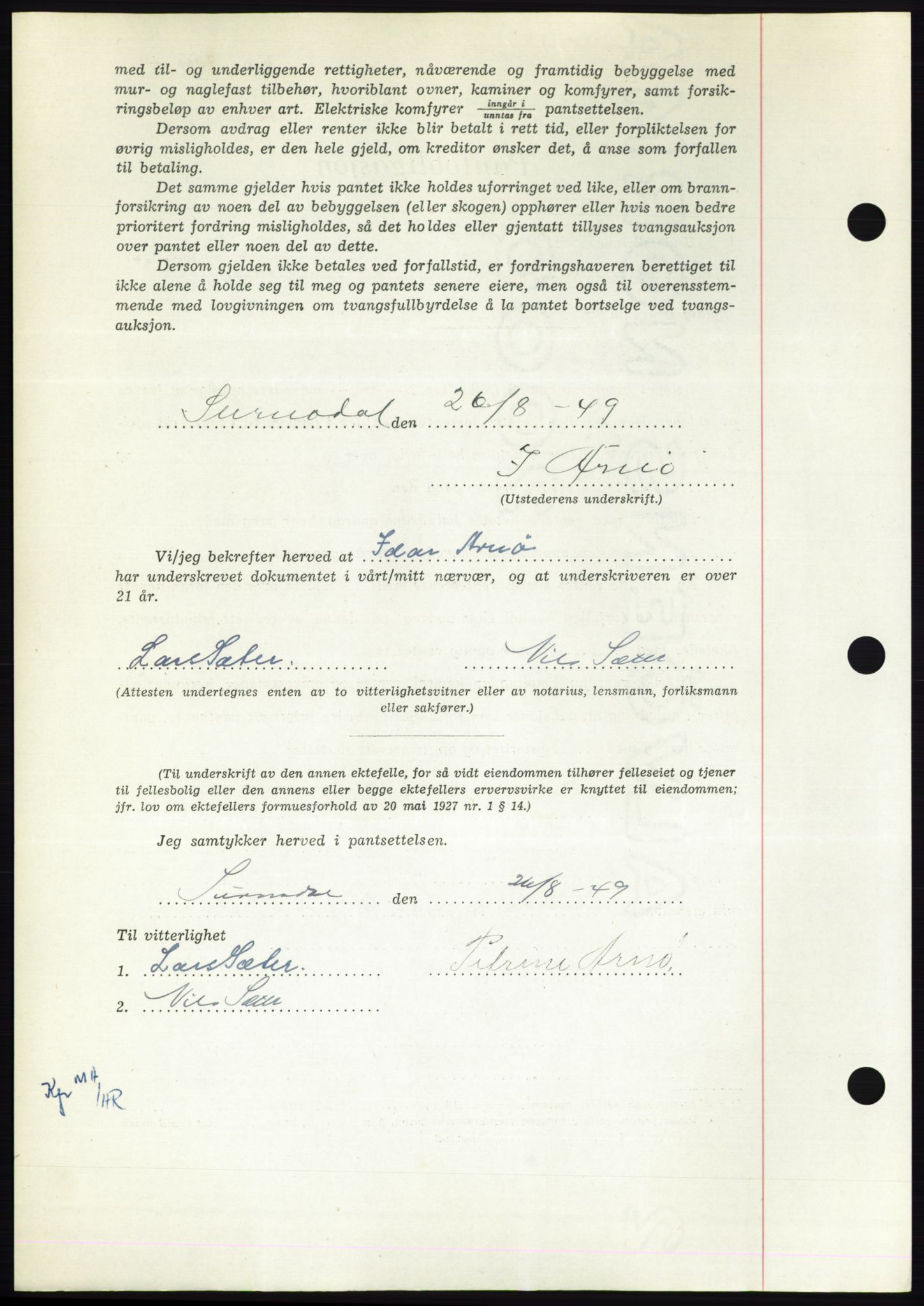 Nordmøre sorenskriveri, AV/SAT-A-4132/1/2/2Ca: Mortgage book no. B102, 1949-1949, Diary no: : 2371/1949