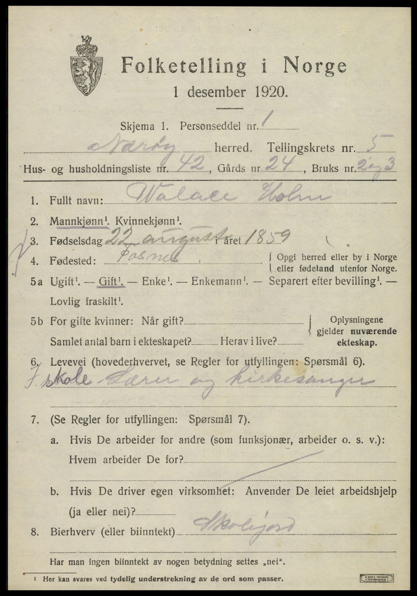 SAT, 1920 census for Nærøy, 1920, p. 2933