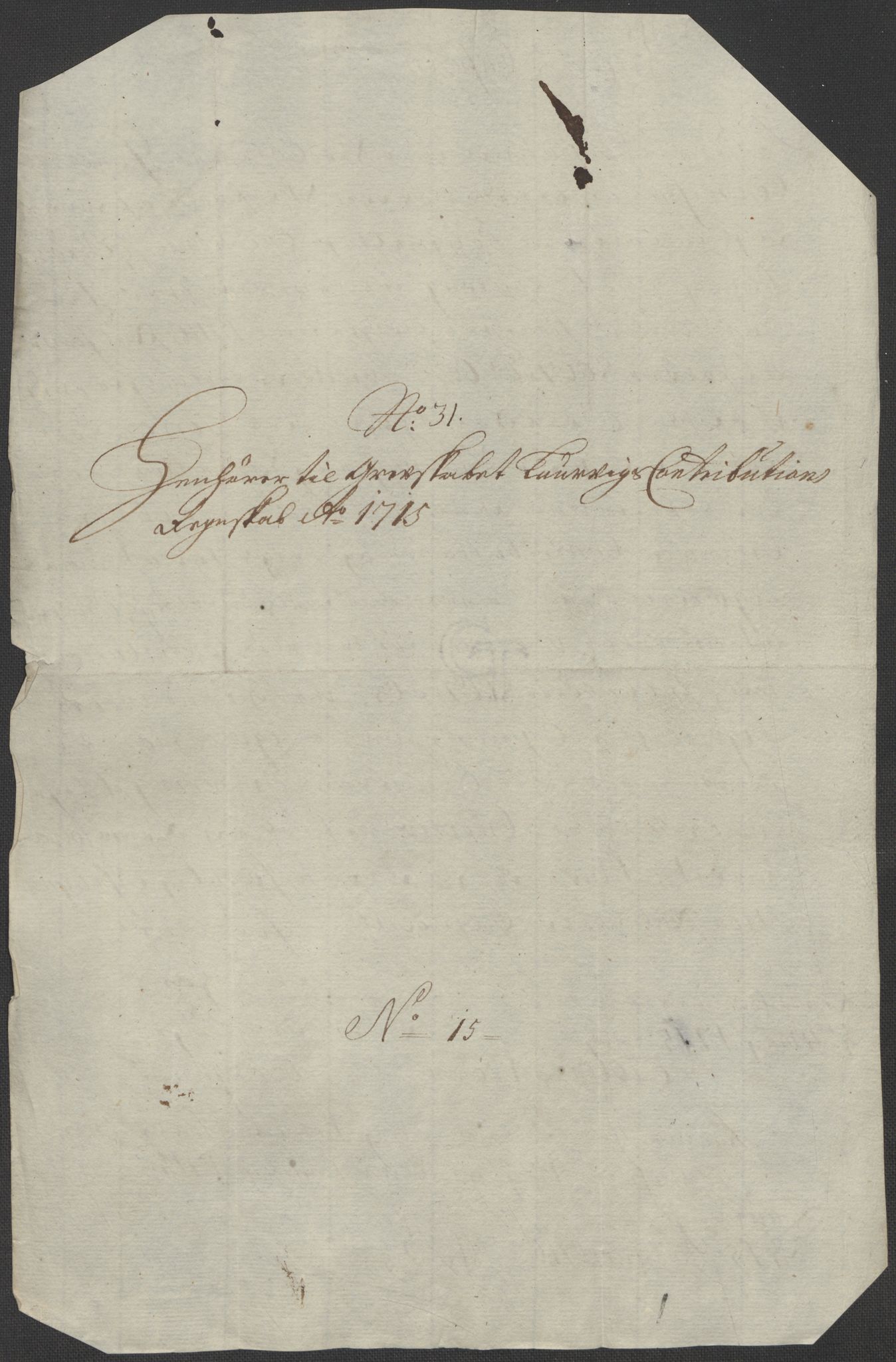 Rentekammeret inntil 1814, Reviderte regnskaper, Fogderegnskap, RA/EA-4092/R33/L1986: Fogderegnskap Larvik grevskap, 1714-1715, p. 562