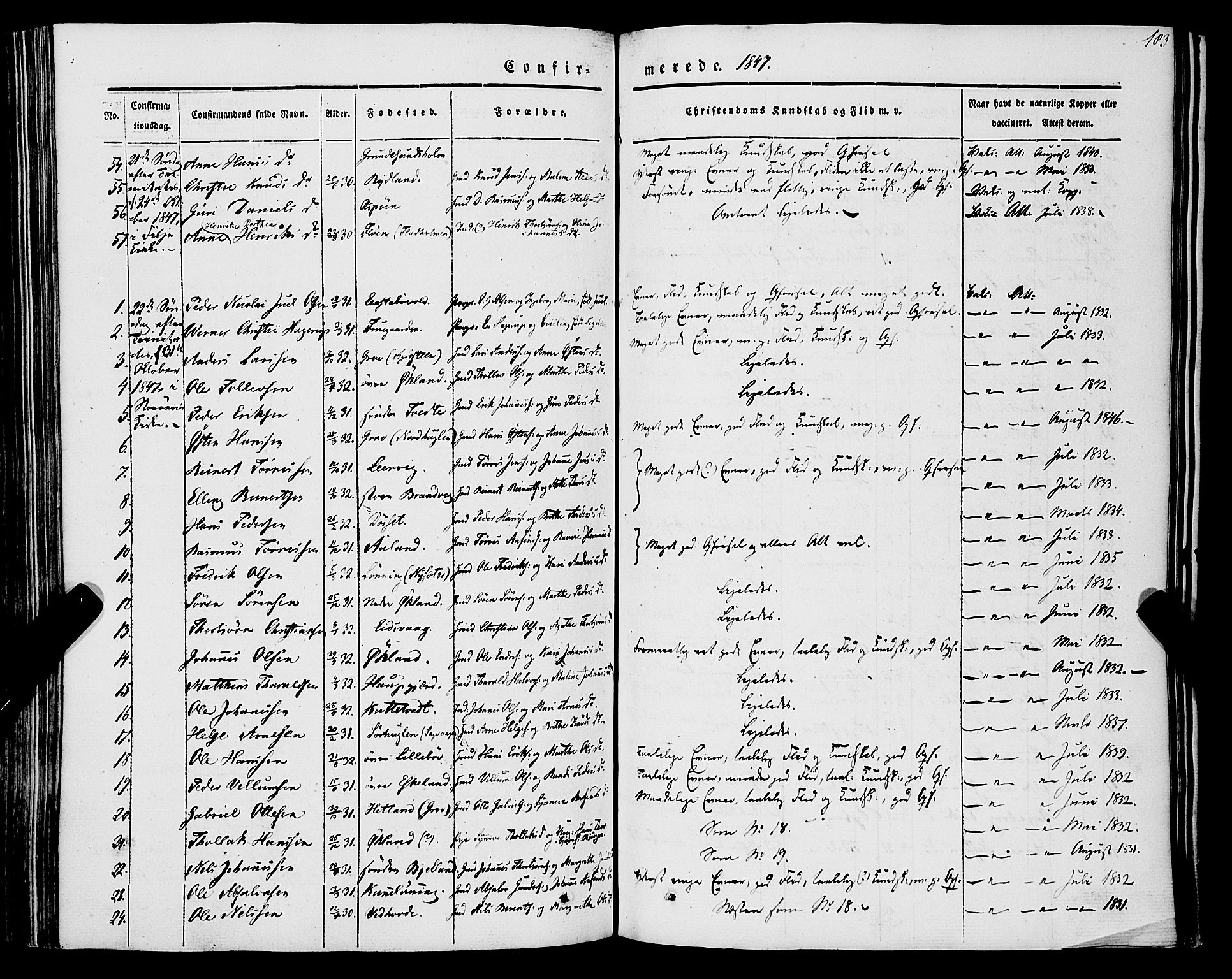 Stord sokneprestembete, AV/SAB-A-78201/H/Haa: Parish register (official) no. A 7, 1841-1861, p. 183