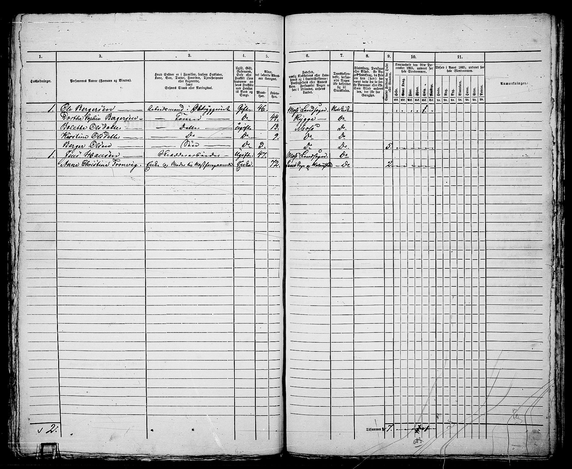 RA, 1865 census for Moss/Moss, 1865, p. 321