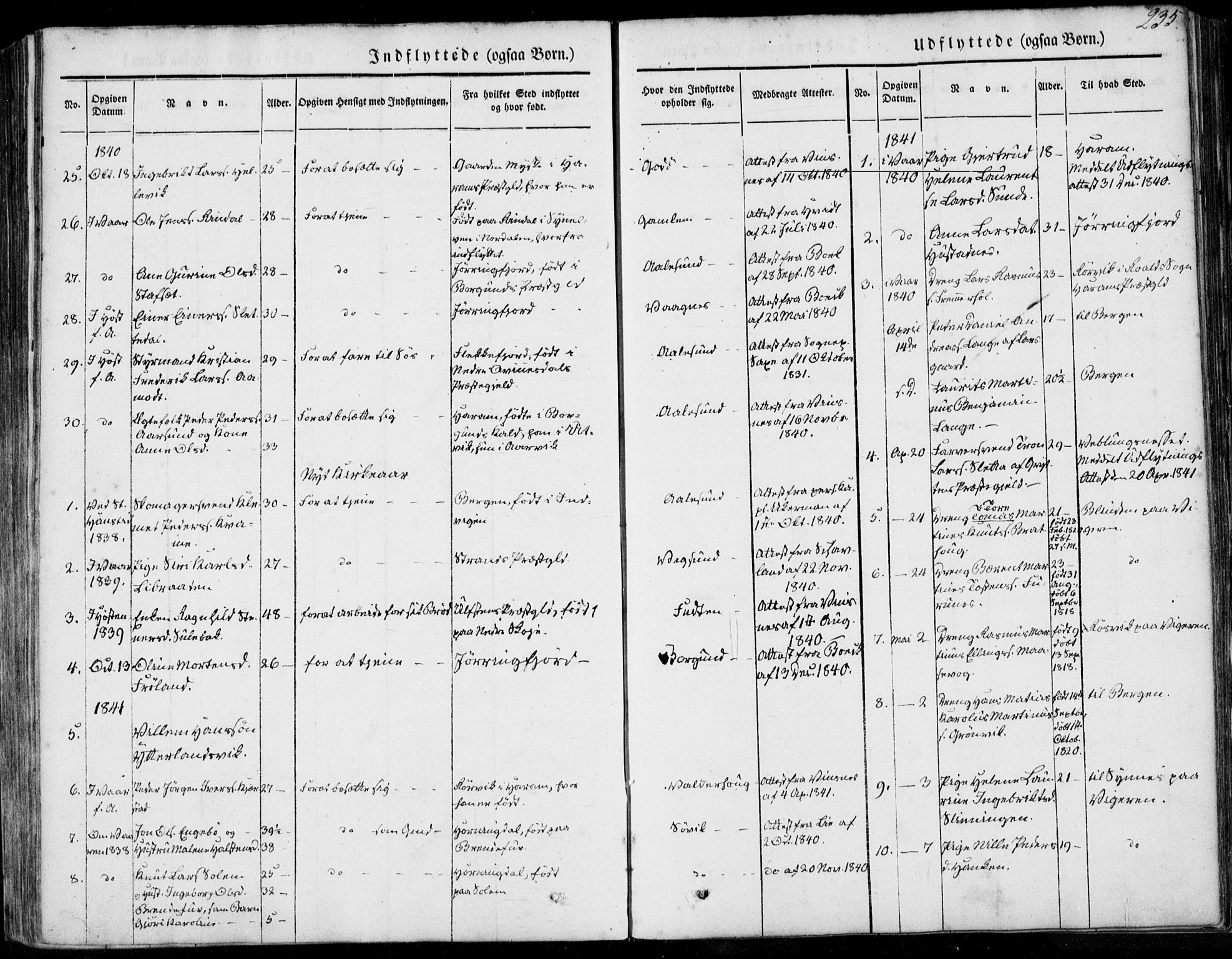 Ministerialprotokoller, klokkerbøker og fødselsregistre - Møre og Romsdal, SAT/A-1454/528/L0396: Parish register (official) no. 528A07, 1839-1847, p. 235