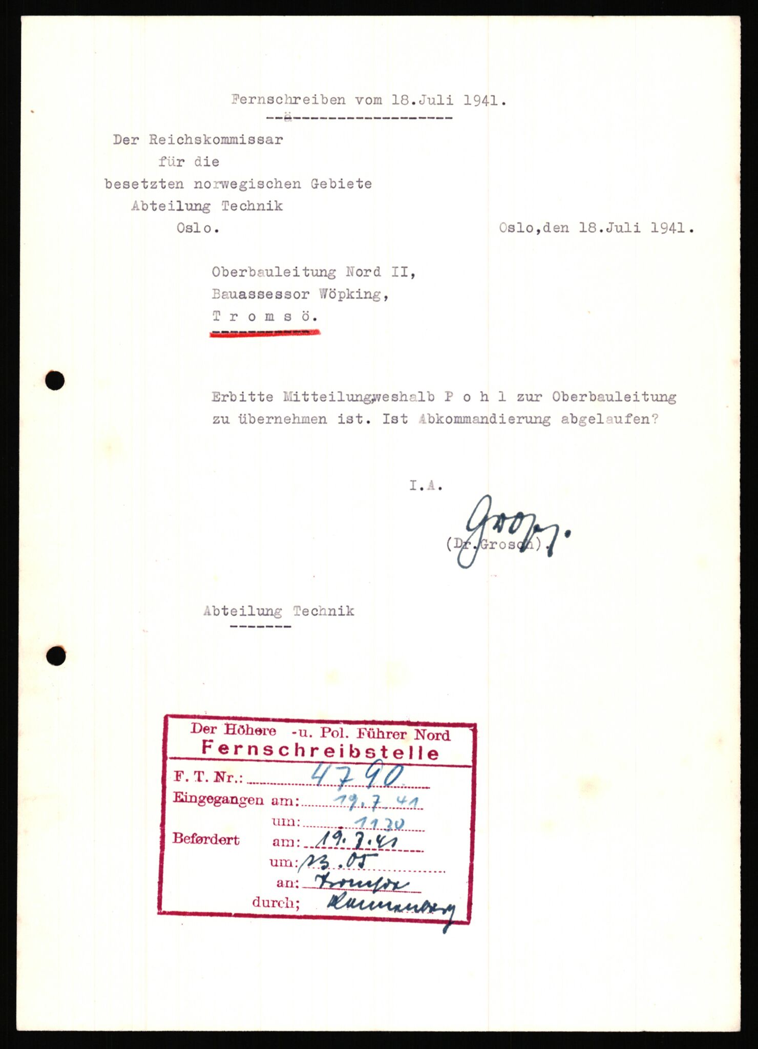 Tyske arkiver, Organisation Todt (OT), Einsatzgruppe Wiking, AV/RA-RAFA-2188/2/B/Bb/L0006: Korrespondanse med Kriegsmarine, 1940-1941, p. 564