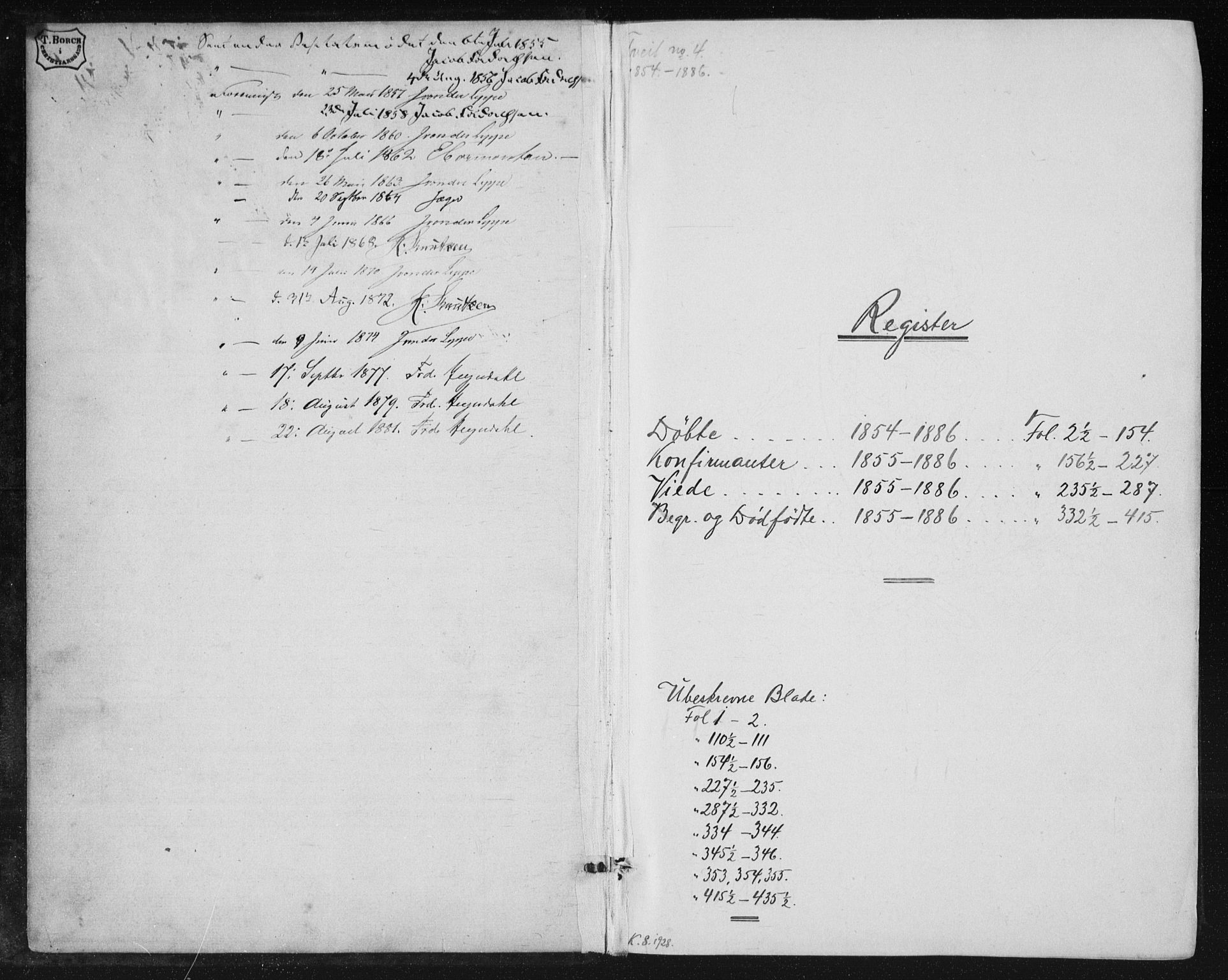 Tveit sokneprestkontor, SAK/1111-0043/F/Fb/L0003: Parish register (copy) no. B 3, 1854-1886
