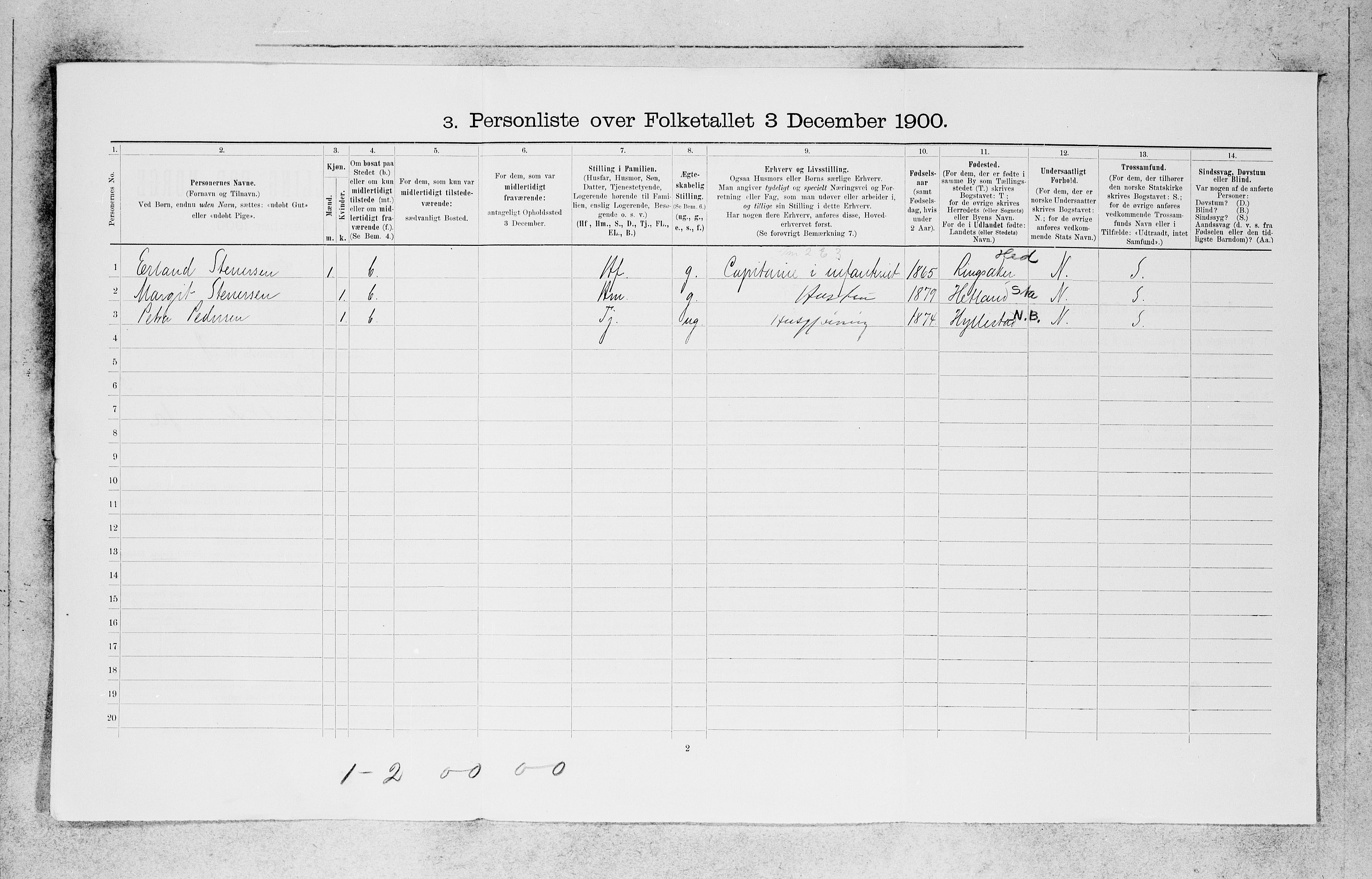 SAB, 1900 census for Bergen, 1900, p. 27181