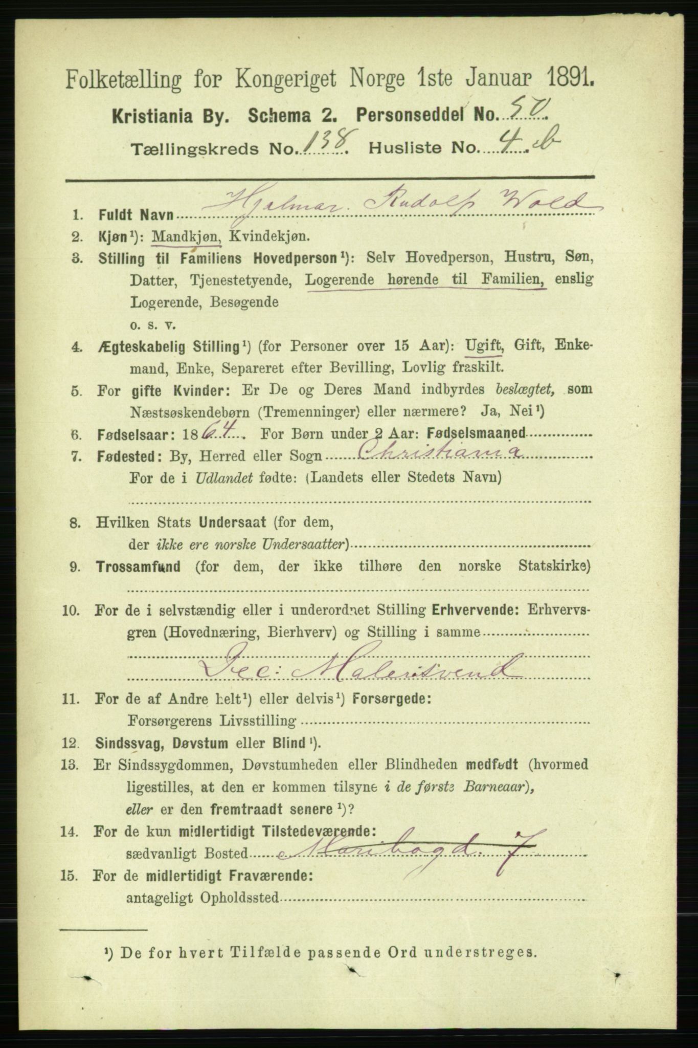 RA, 1891 census for 0301 Kristiania, 1891, p. 76592