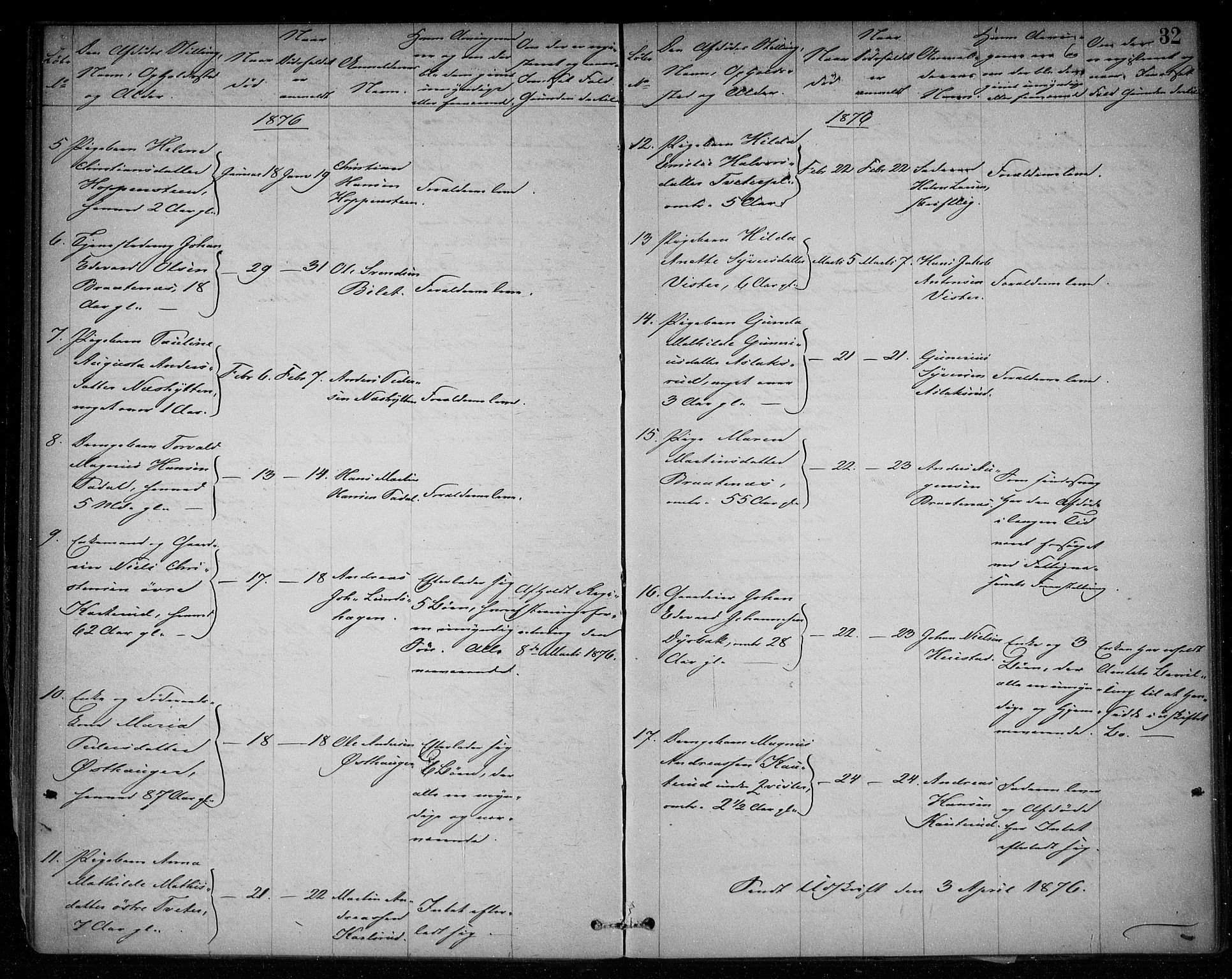 Skiptvet lensmannskontor, AV/SAO-A-10080/H/Ha/L0002: Dødsanmeldelsesprotokoll, 1868-1896, p. 31b-32a