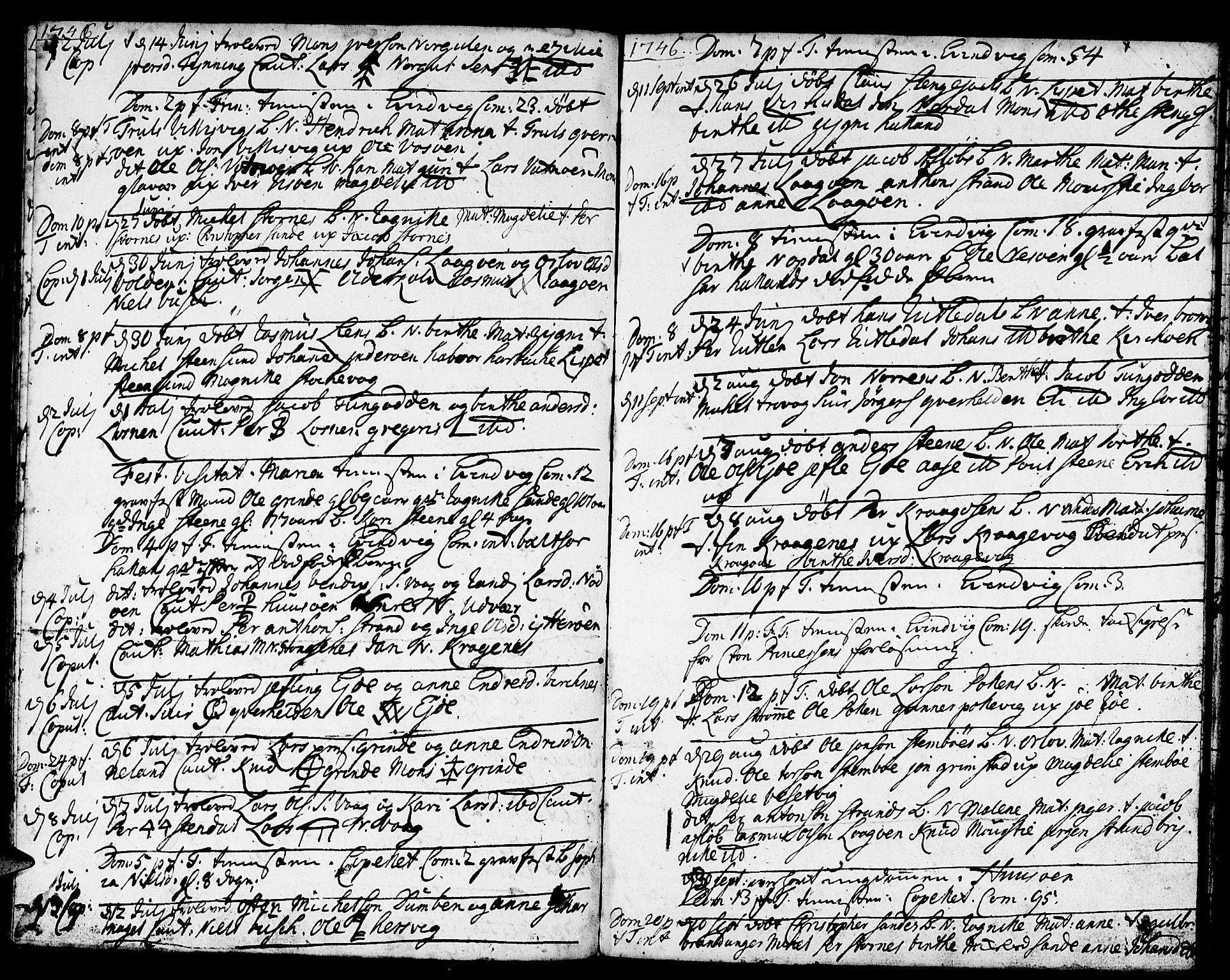 Gulen sokneprestembete, SAB/A-80201/H/Haa/Haaa/L0011: Parish register (official) no. A 11, 1736-1749, p. 57