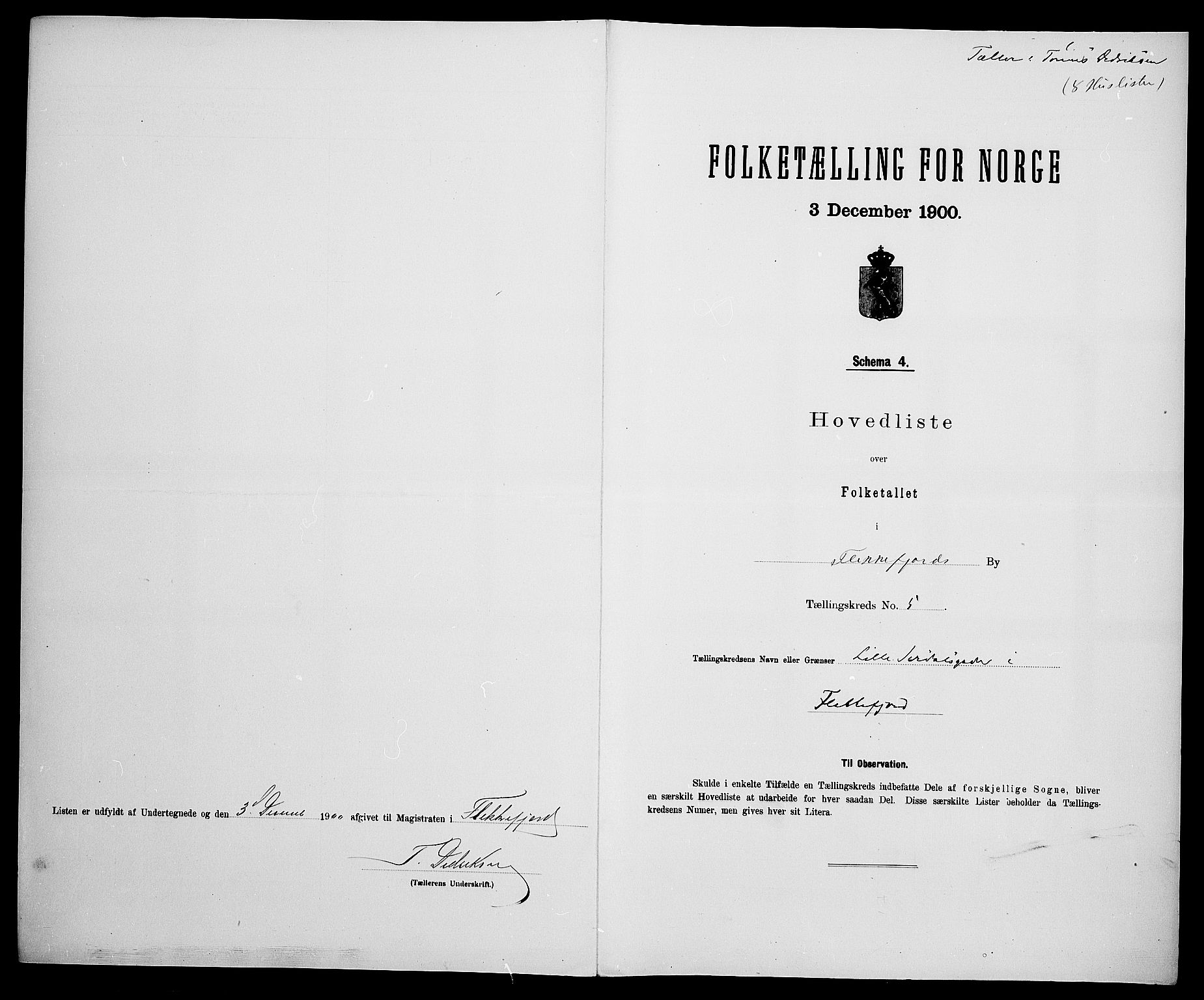 SAK, 1900 census for Flekkefjord, 1900, p. 33